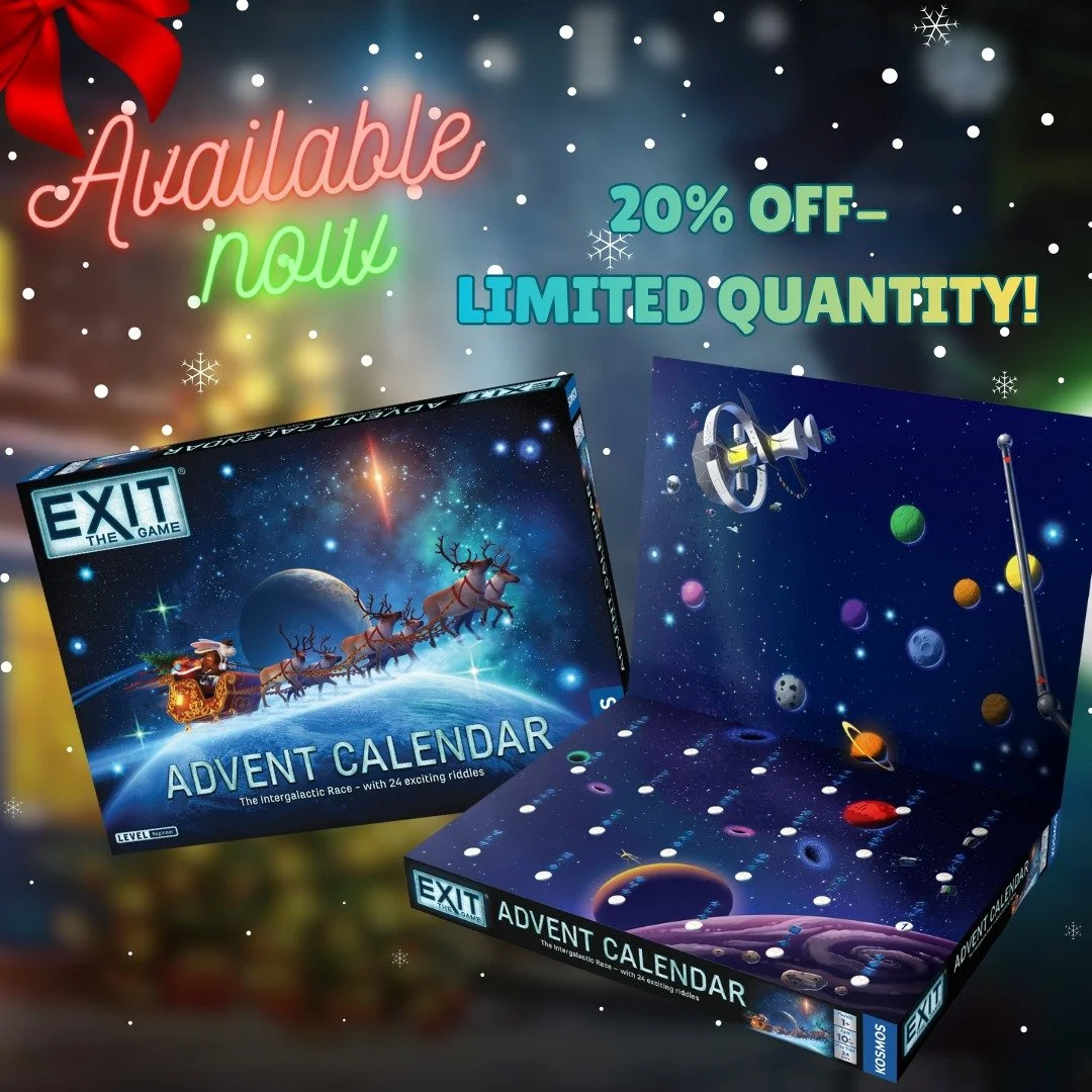 It&rsquo;s not too late! 🎉

We just got a last-minute restock of the Exit Advent Calendars! 🎄🧩

Grab one for 20% off and enjoy cozy puzzles all through the holidays. This bestseller is a fan favourite and sells out every year! Don't miss out!!

We