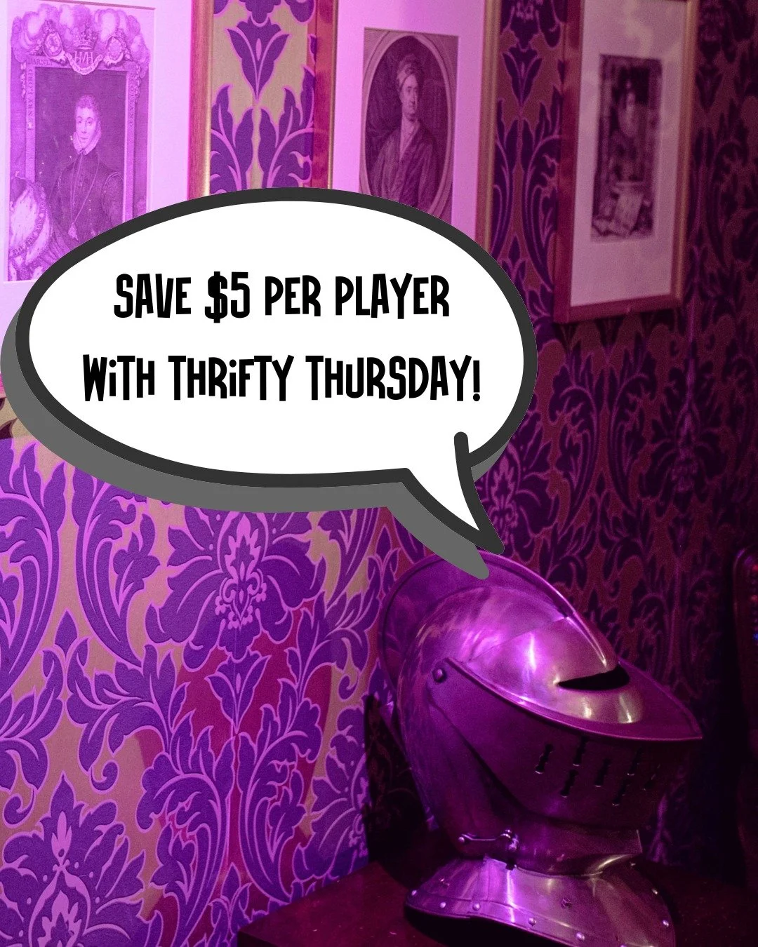 It&rsquo;s almost THRIFTY THURSDAY at Looking Glass Adventures! 🗝️✨

Round up your bravest allies and choose your quest:
🦩 Operation Flamingo
🏰 Mystery at Martyweather Mansion
👽 It Came from the Attic!
🕵️ And more&hellip;

Same epic adventures b