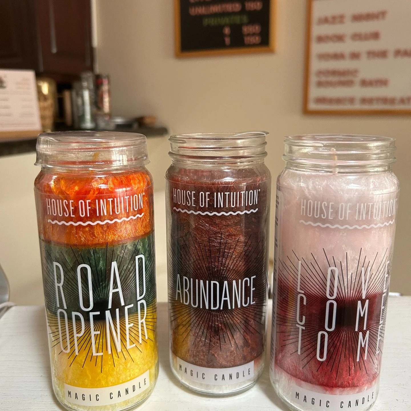 🕯 We've got some new merch! @houseofintuition Magic Candles are the best way to 🌬 steer your energy in your favor and towards your desired outcome when you need it the most. 

Sprinkled around our boutique shelves, you'll find...

🚦 Road Opener
🤗