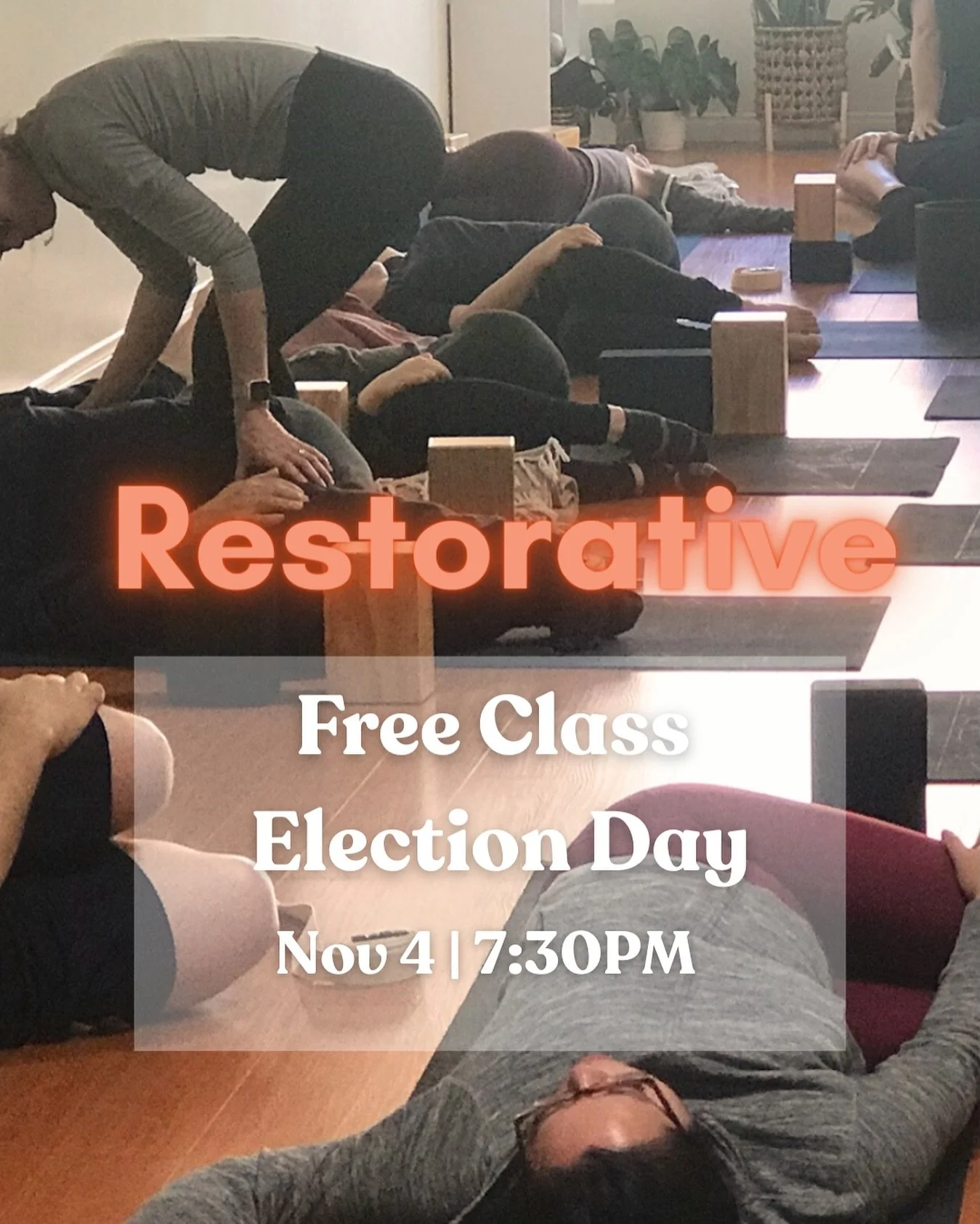Election Day feeling intense? 🇺🇸 Settle your nervous system with a free restorative class @archetypeyoga, our gift to you. All attendees will receive an in-studio discount to help you de-stress through the holidays. Because we get it and we got you