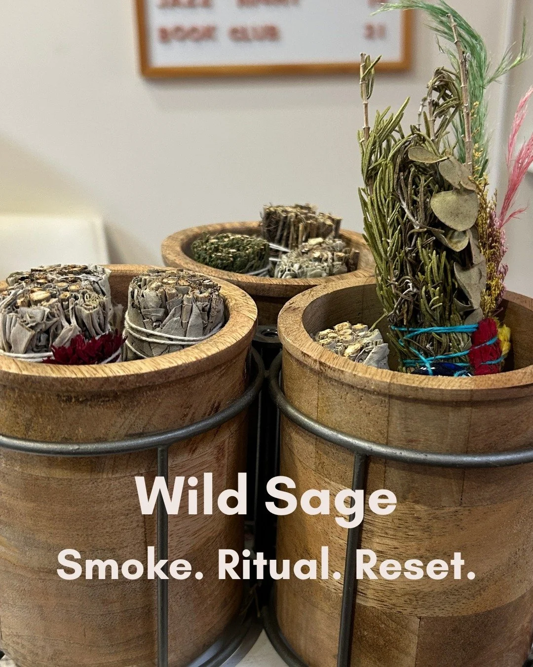 🌿Hand-tied sage for smoke rituals, quiet resets, and clearing the air. Pick up a bundle after class 🌿$5