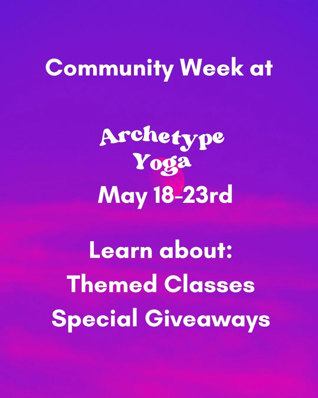 Community Appreciation Week ✨

A whole week dedicated to the people who make this studio feel like home. Join us for themed classes, local sponsors, little surprises, treats, giveaways, and moments to celebrate this beautiful community we&rsquo;ve bu
