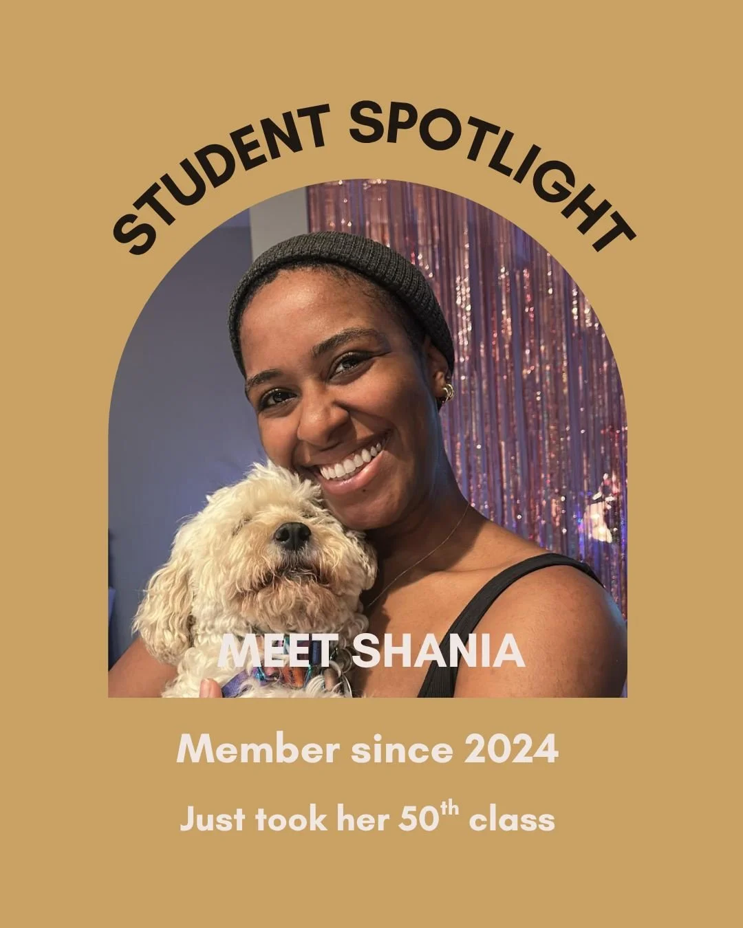 Archetype Yoga Member Spotlight: Shania Young (+Apollo)
✨ Member since 2024
🧘 Just took her 50th Class!
📣 Keep up the great work Shania

If you're lucky you'll get to take class with Shania and her pup Apollo- the sweetest and chillest pup by her s