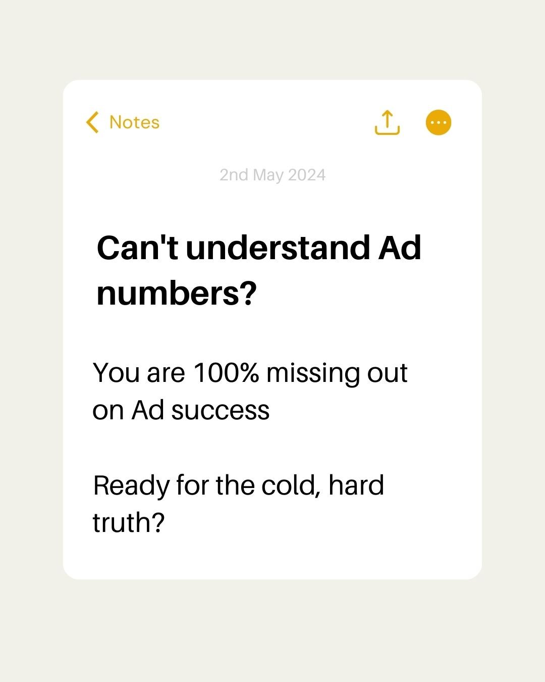 I get it - numbers might not be your thing. 

But if you're shelling out cash for ads, you absolutely need to understand those ad and funnel metrics. 

Ignoring them is a one-way ticket to wasted ad spend and missed opportunities. 

As someone who's 
