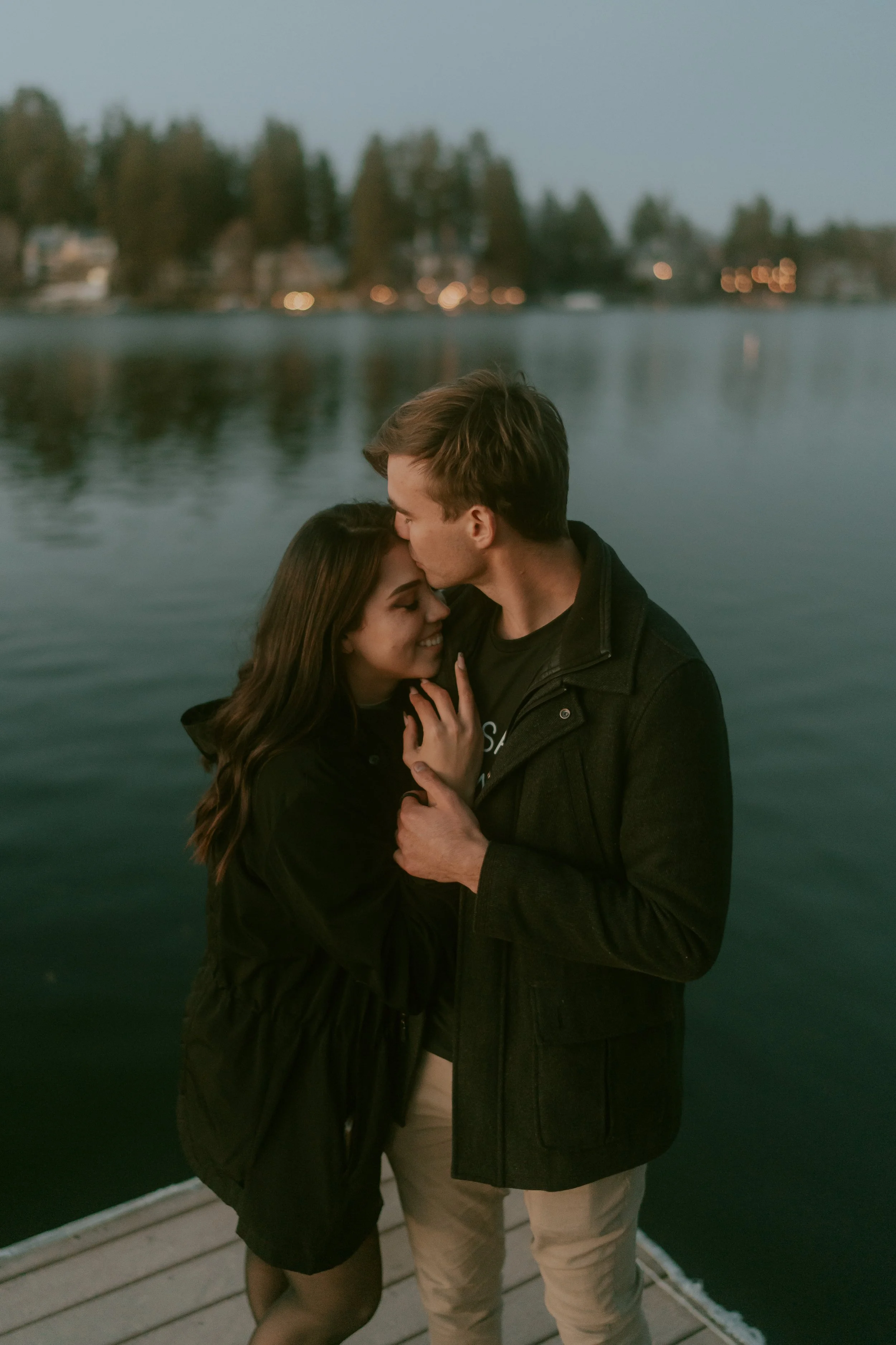 Engagement Photoshoot at Lake Arrowhead Resort and Spa During the Blue Hour