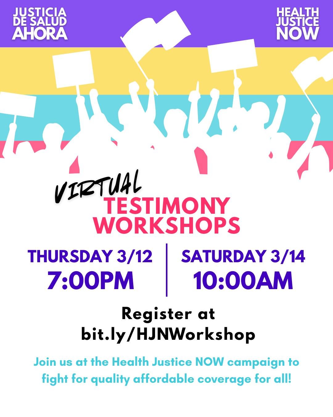 Join us for TWO upcoming Testimony Writing Workshops happening Thursday, March 12th at 7pm and again on Saturday, March 14th at 10am to learn more about solutions Connecticut is considering to protect residents' access to health care in light of fede