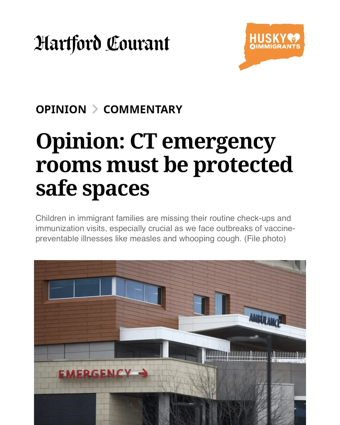 Doctors across Connecticut are speaking up to make healthcare spaces safe for children and families to receive the preventive care they need, without fear of ICE enforcement.

If you're a healthcare worker, add your name to our Healthcare Provider Le