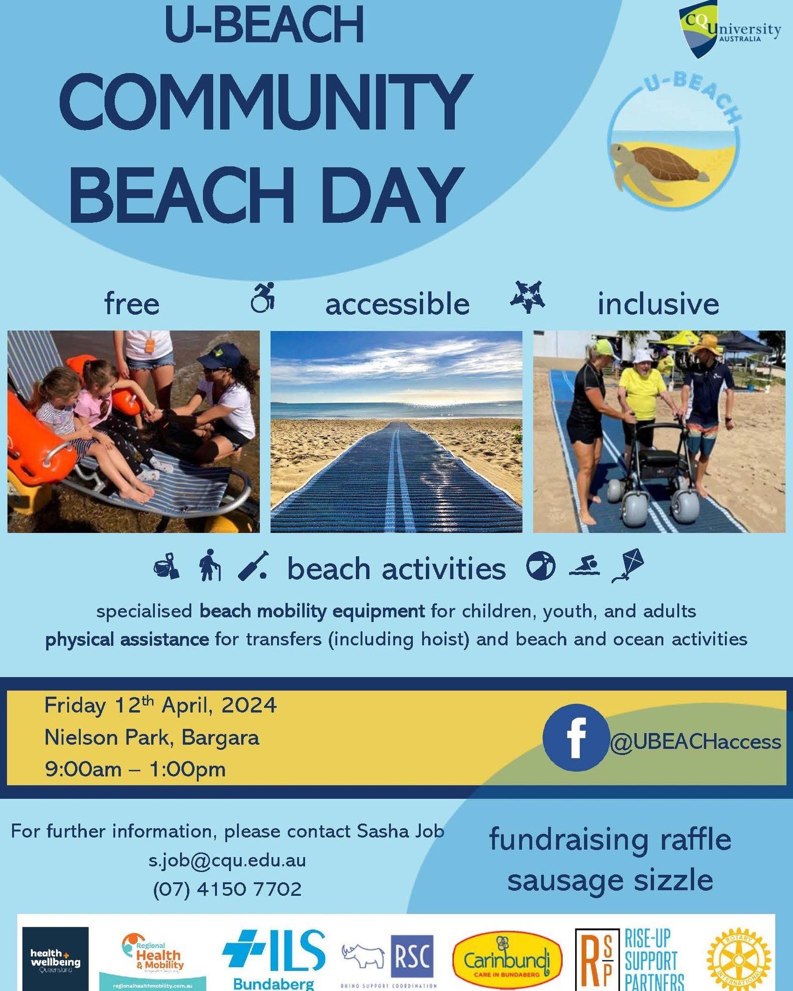 Come along to the U-BEACH community day on Friday 12th April! 🏖️☀️

It will be a fun and inclusive day with many options of accessible beach equipment and plenty of volunteers - these beach days are not to be missed!

#accessiblebeaches #makebeaches