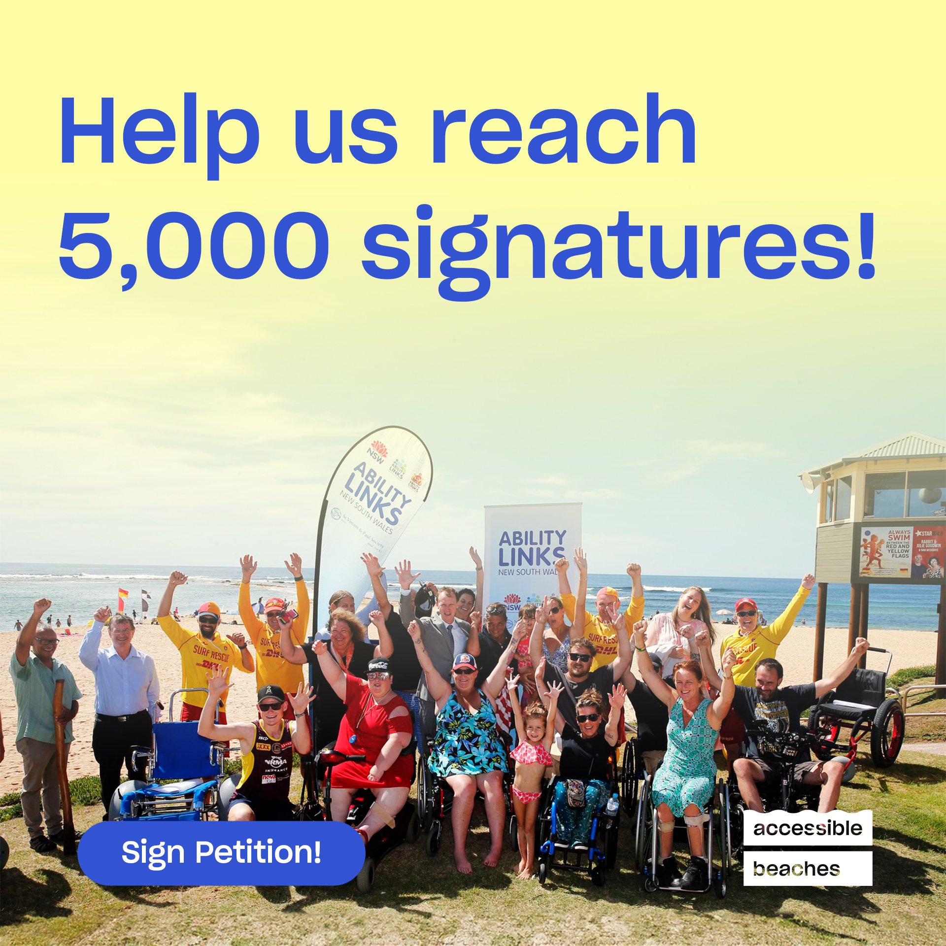 We need your help to reach 5,000 signatures on our petition calling on the government to raise funds for local beach accessibility projects! Sign and share the petition (link in our bio) to help us achieve this milestone 🏖️

ABA sends a heartfelt th