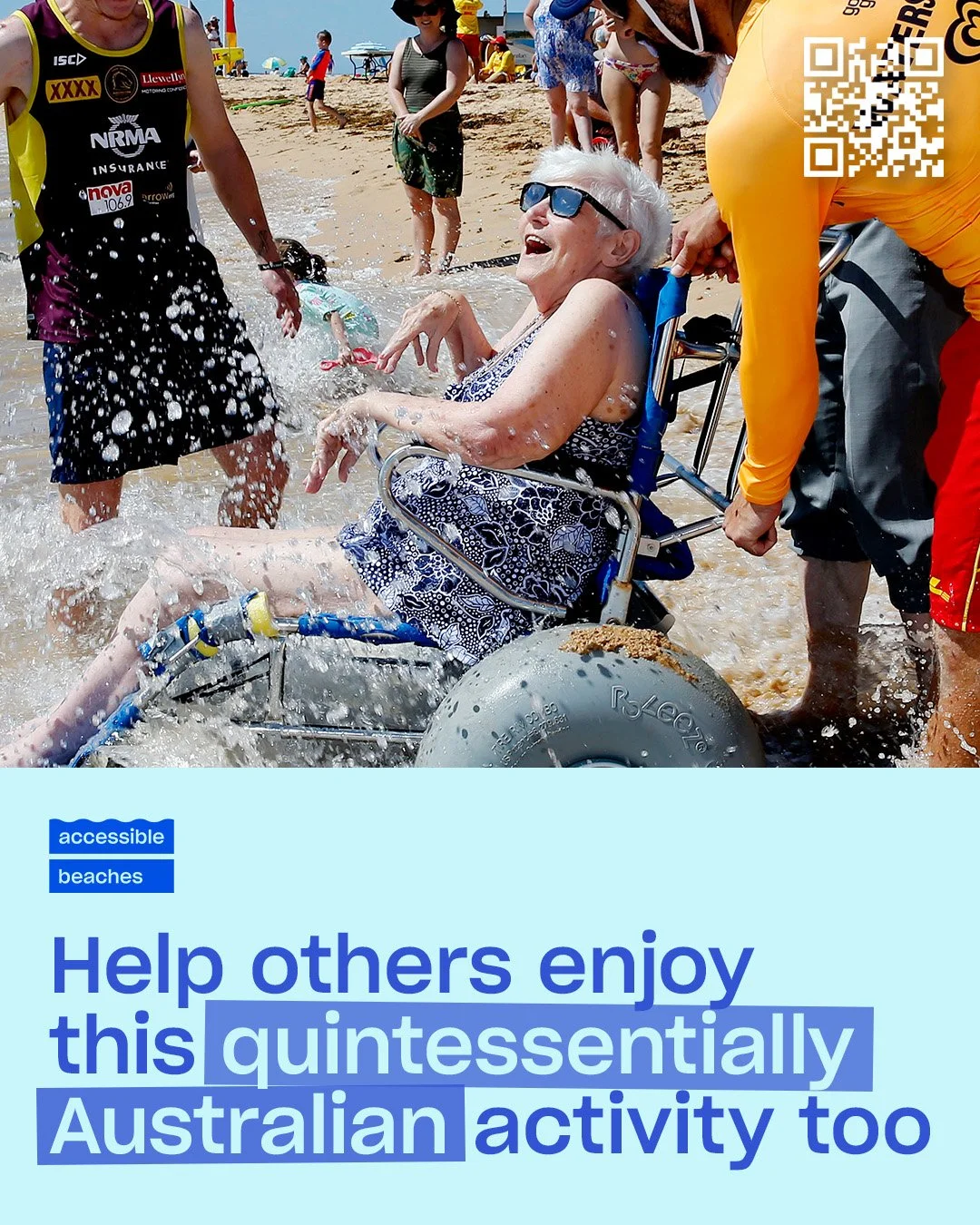 🇦🇺 The beach is a classic Aussie experience. Let&rsquo;s not keep it exclusive.�

Whether it&rsquo;s surfing, fish and chips by the sand, or family fun, it should be for everyone.

Your donation helps us:�
&bull; Make beach days possible for people