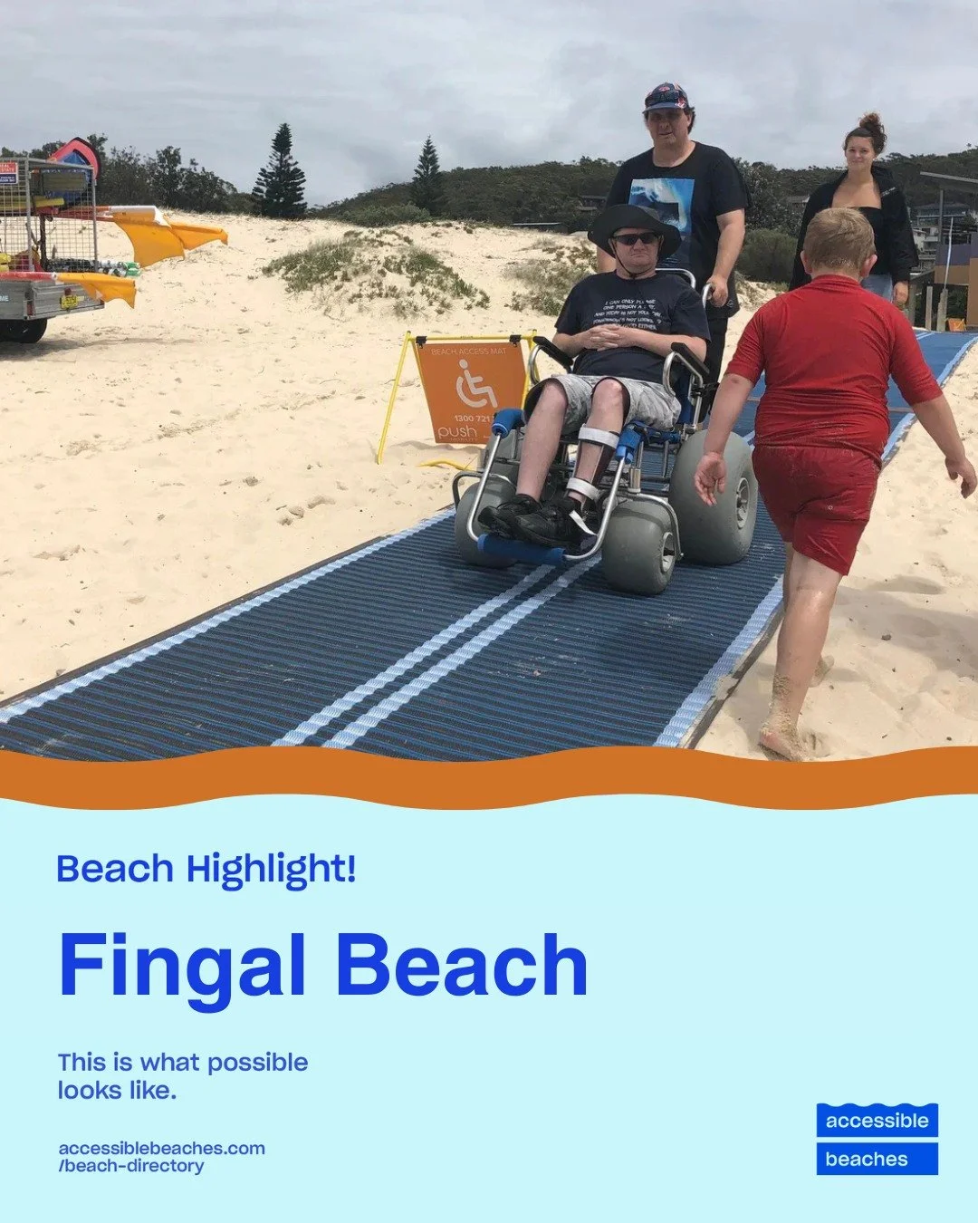 🏖️ About Fingal Beach &ndash; Accessibility at its best!

A beautiful stretch of white sand, surrounded by parklands with play equipment and picnic tables. Fingal Bay is a family friendly patrolled beach where you might even be lucky enough to spot 