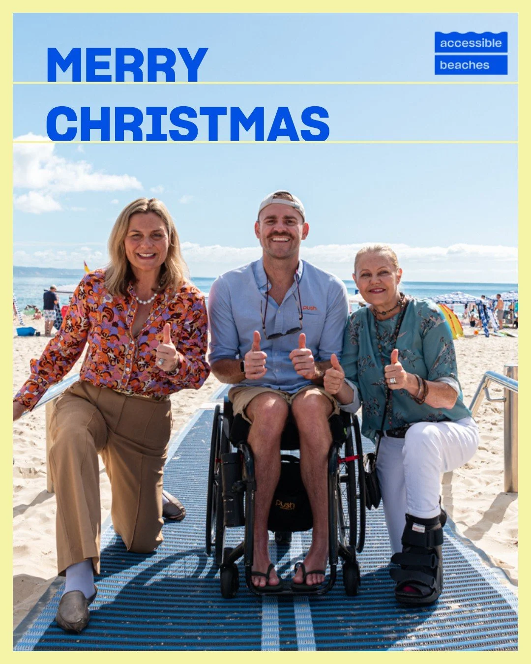 Merry Christmas from Accessible Beaches Australia!

As the year draws to a close, we want to thank everyone for helping us advocate for more accessible beaches in all of Australia.

💙To our volunteers: your time, energy, and smiles have made a real 