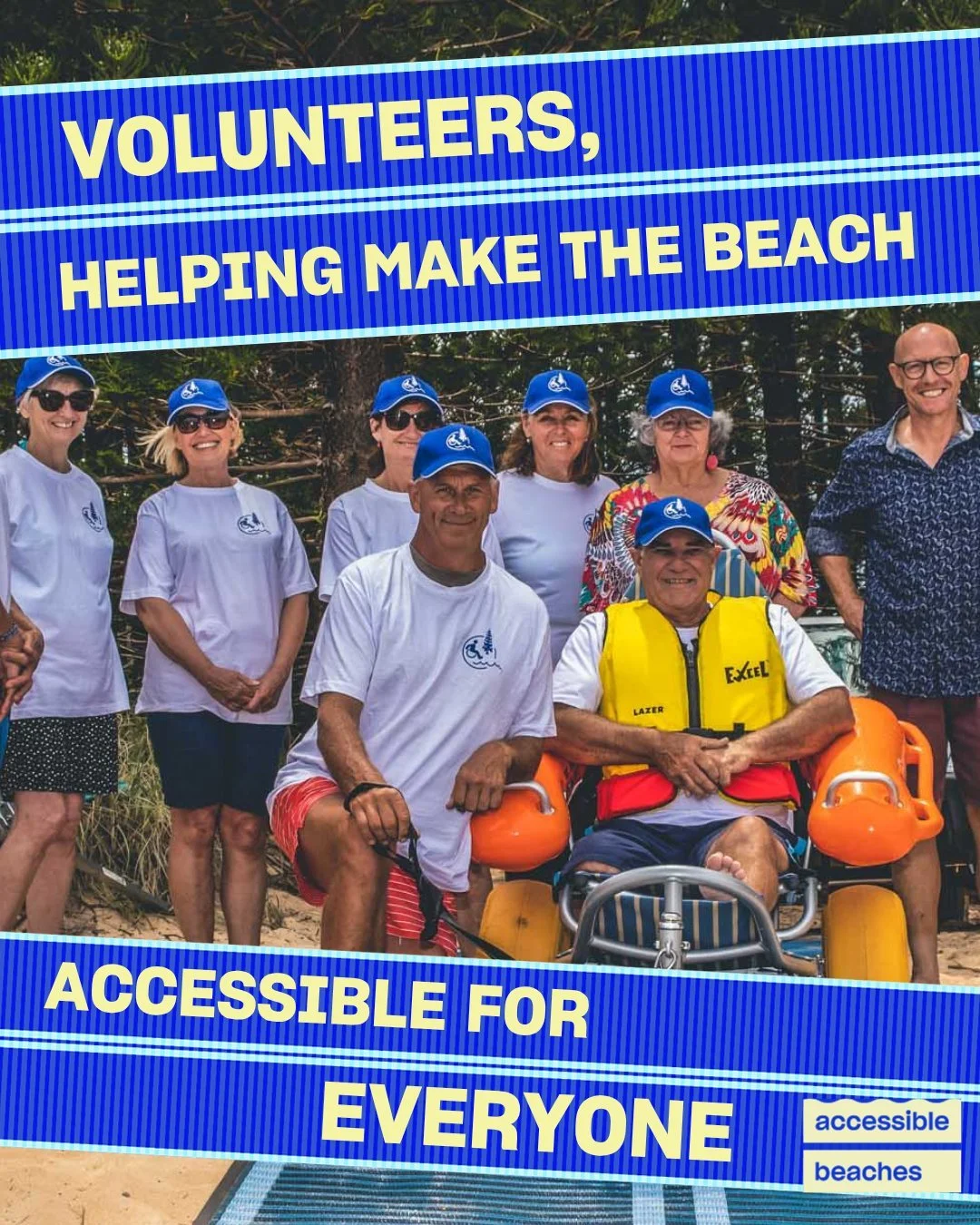 Beaches are places of freedom, connection and joy, and thanks to our volunteers, more people can experience them.

During National Volunteer Week, we acknowledge the amazing volunteers who support people with disabilities, elderly people with mobilit