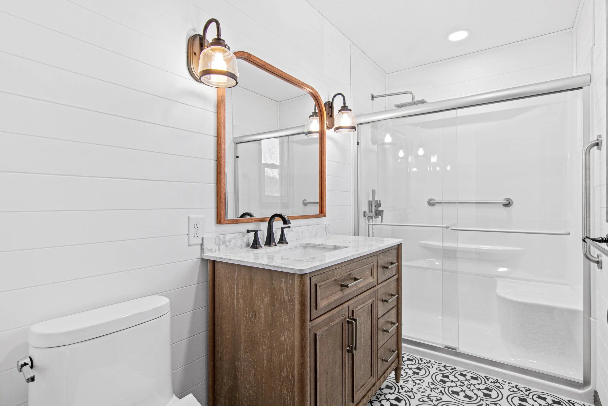 Farmhouse inspired bathroom remodel