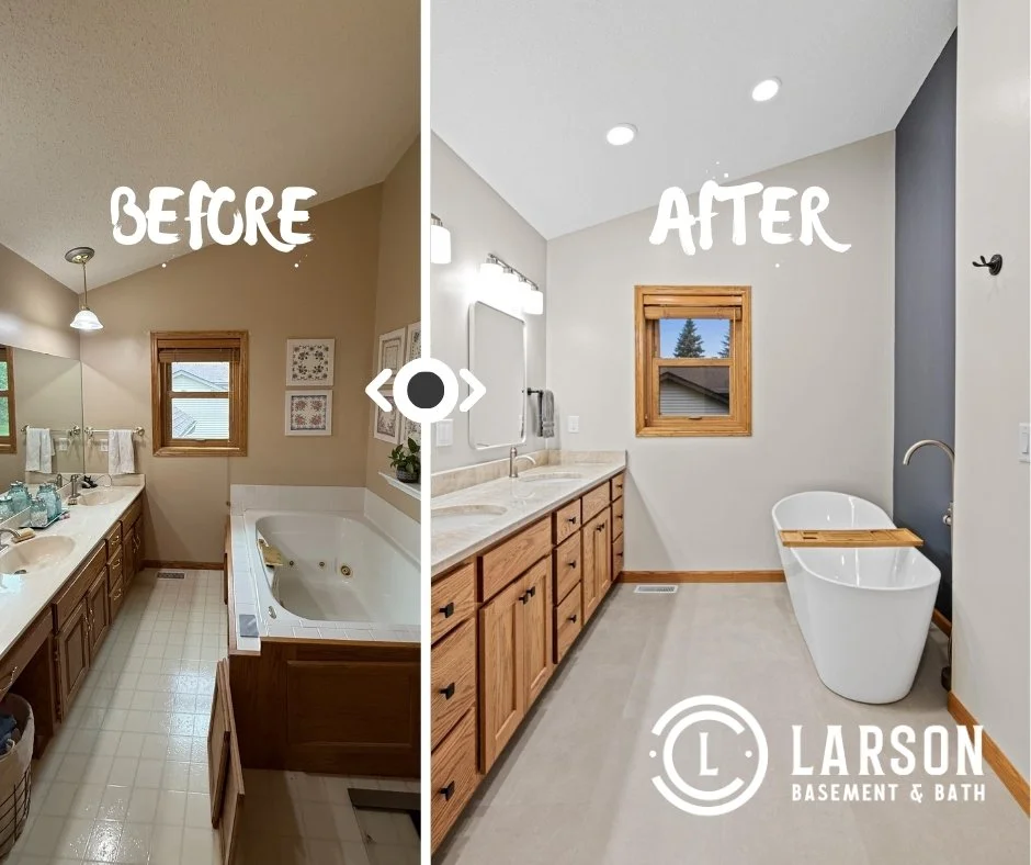 Can we replace old jacuzzi tubs? 

Yes!

We loved helping our client in Ramsey. She was so sick of her old tub that it was torn apart and gone before we arrived on demo day 😆 I'm so glad we could give her a more luxurious experience to come home to 