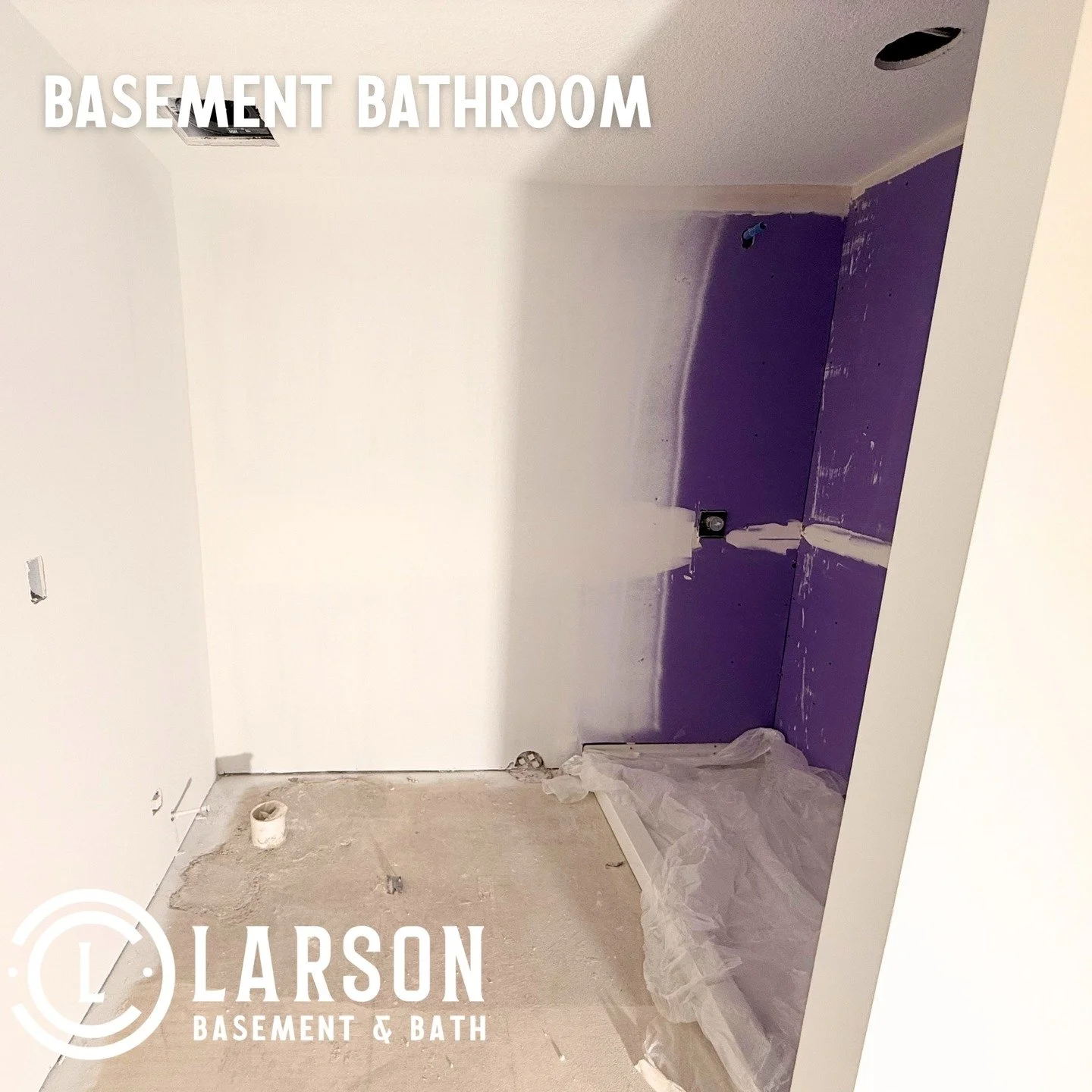 t's so fun to watch progress happen! 

Here are a few progress photos of the bathroom remodel nestled inside the Nautical Basement Remodel. We're doing not only a full gut transformation, but we're also moving the toilet and vanity to give the space 