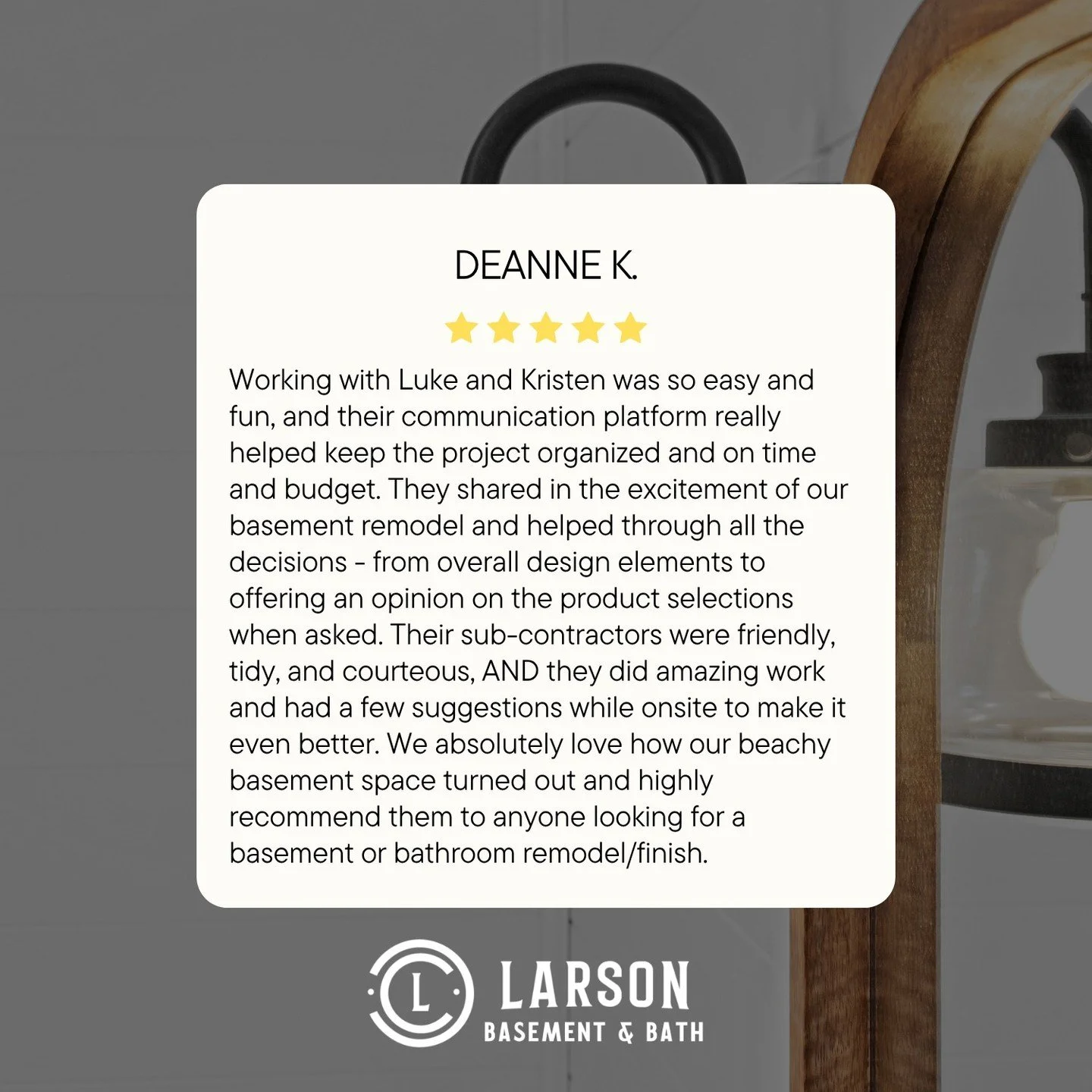 We are so grateful for our clients! 

Google reviews are priceless to local business owners - if you have a local business you've loved, make their day and leave them a five star review!

#fivestars #remodel #basement #bathroom #minneapolis
