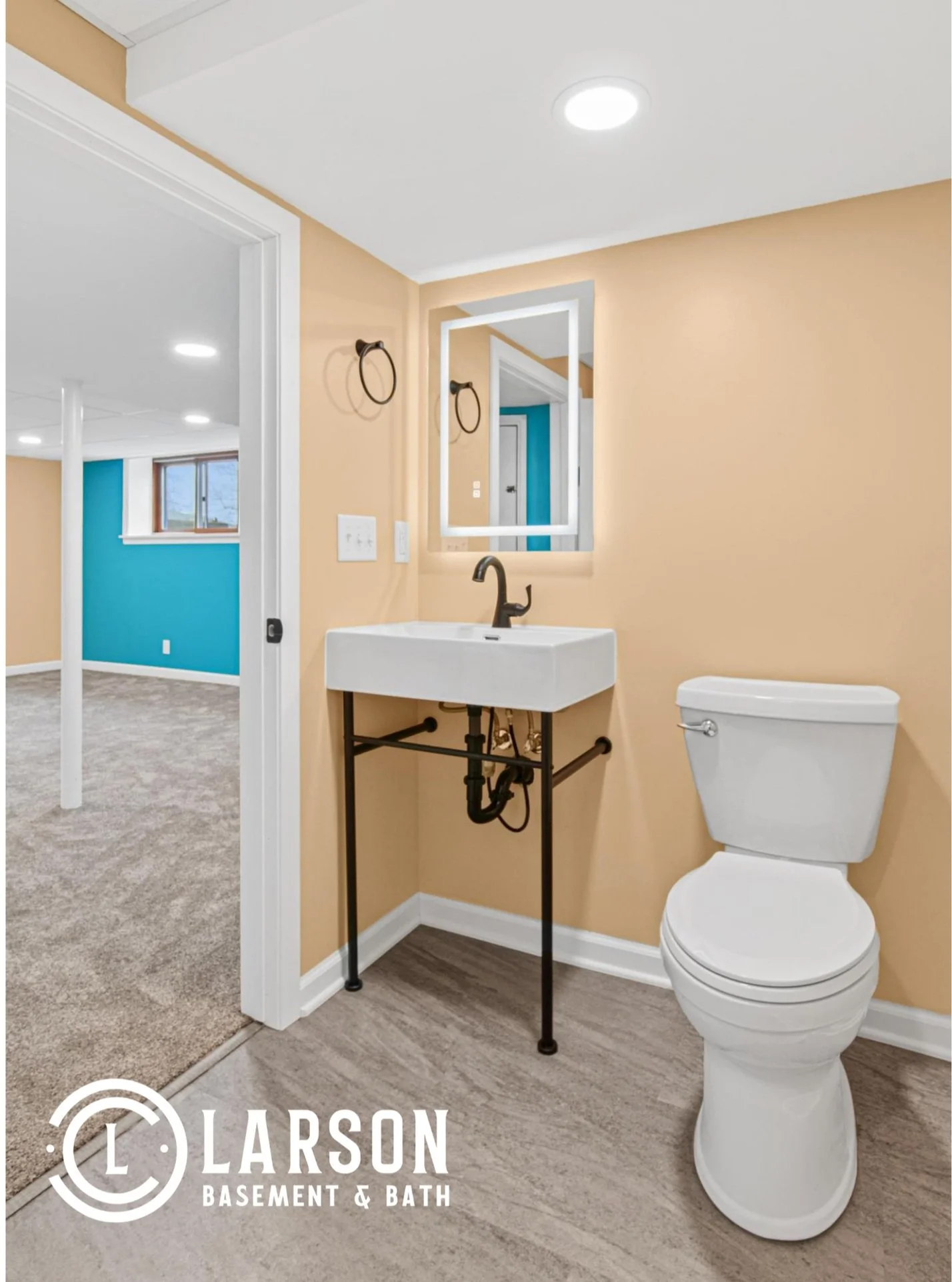 This has to be one of our favorite bathroom transformations to date - simply because we took something so dark, so awkward, and so pieced together and not only made it bright, larger, and 10x more functional, but we also created a bunch of useable sp
