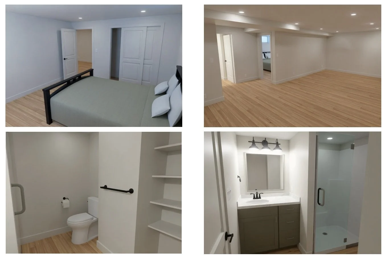 ✨Initial Renders✨

I thought it would be fun to share a little "behind the scenes" with you all today...

Here is a screen shot of the initial renders for a basement finish we're quoting in Mounds View. This house was built in 1987, and the