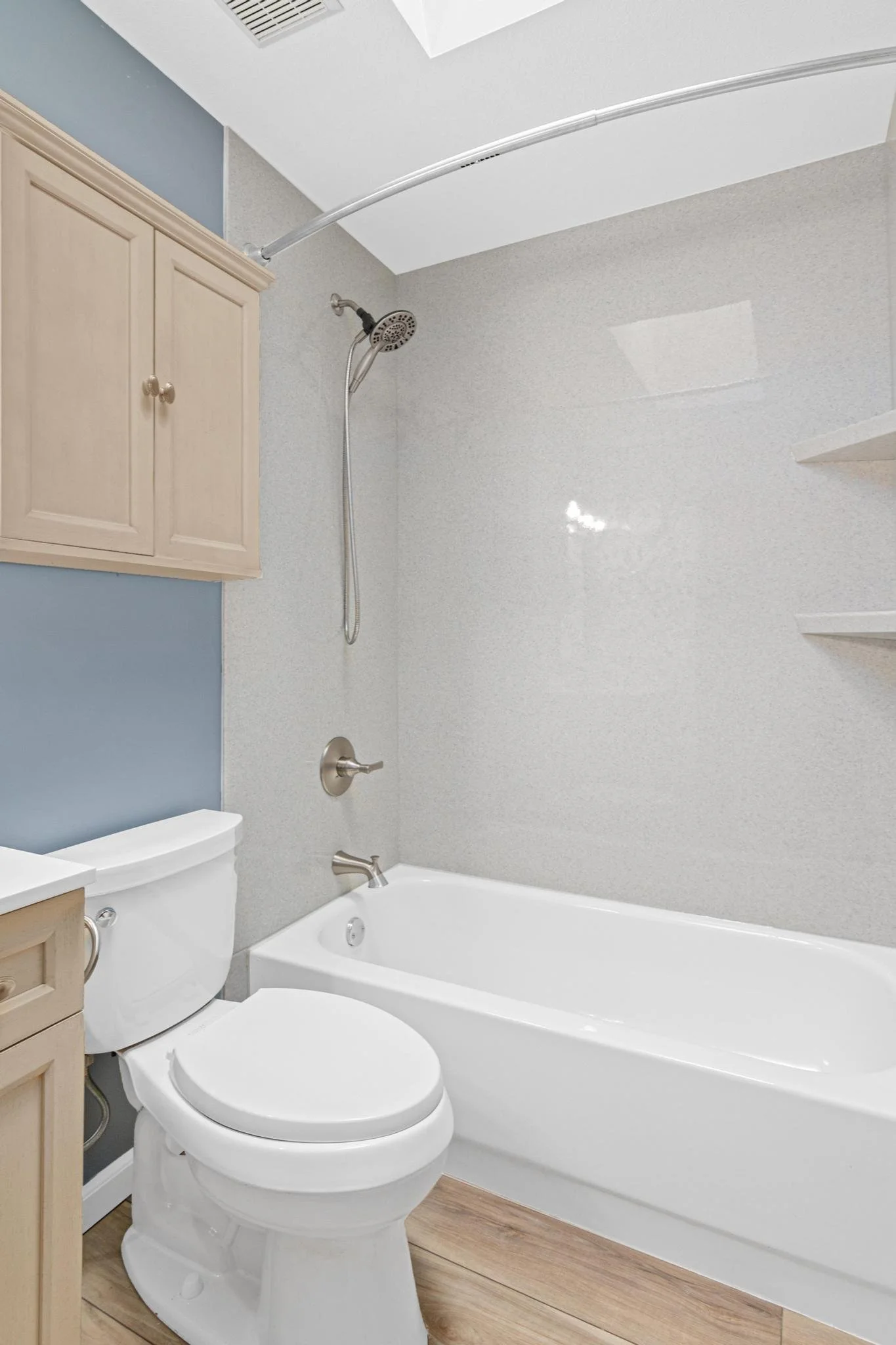 Bathroom remodel using onyx shower panels