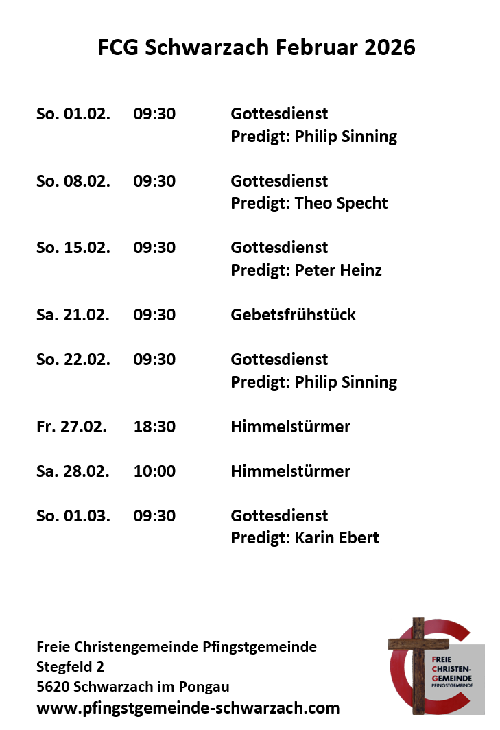 Februar Programm Veranstaltung Monatsblatt