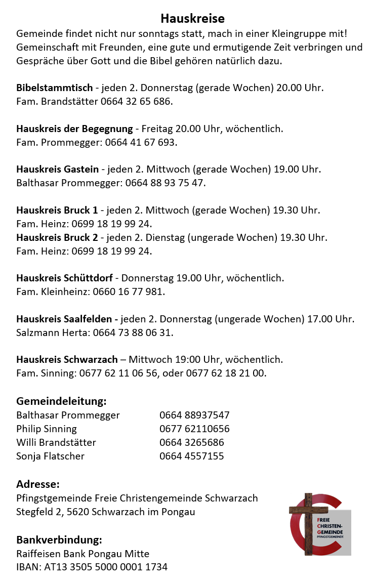 Kleingruppen Hauskreise