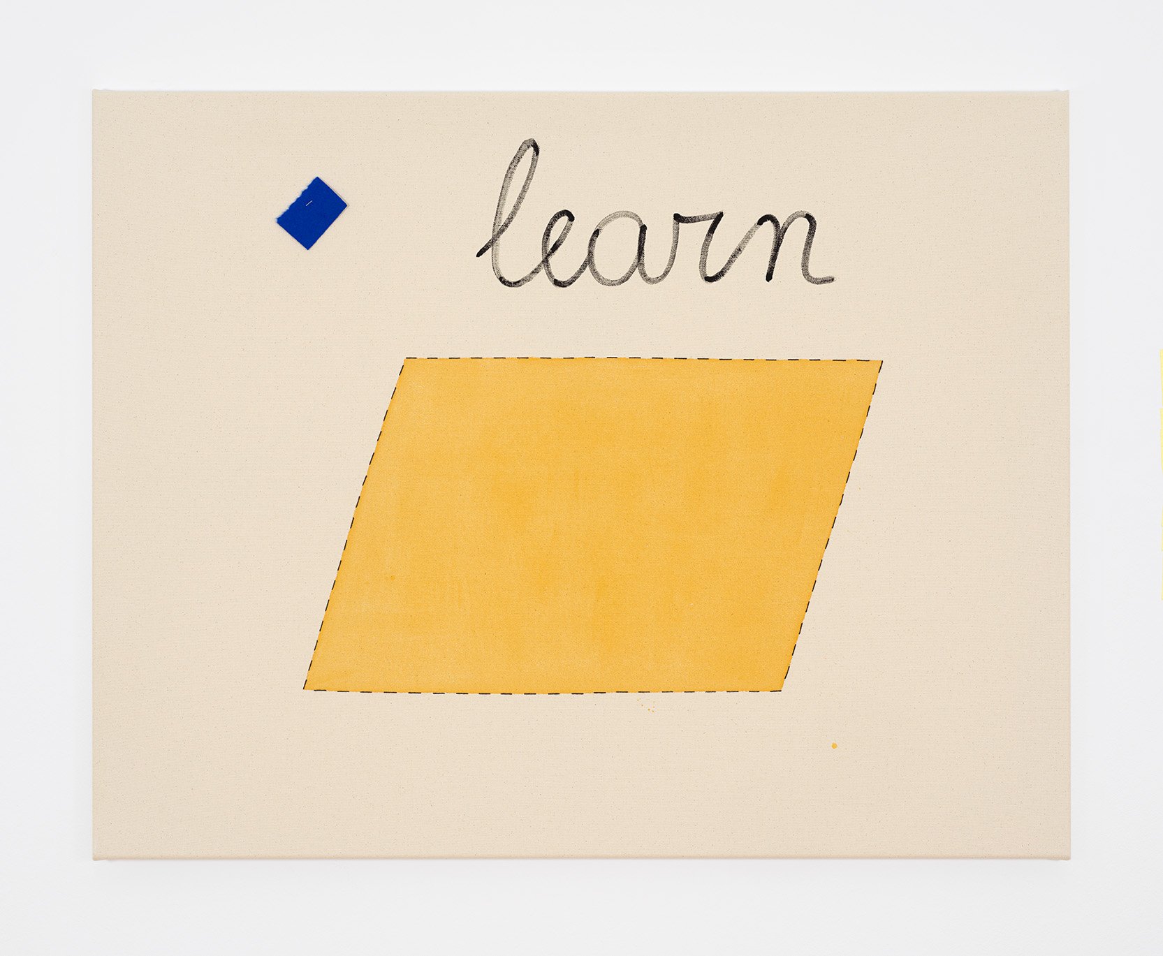 Untitled (learn), 2019
Acrylic, new wool & cotton thread on canvas
90 x 115 cm