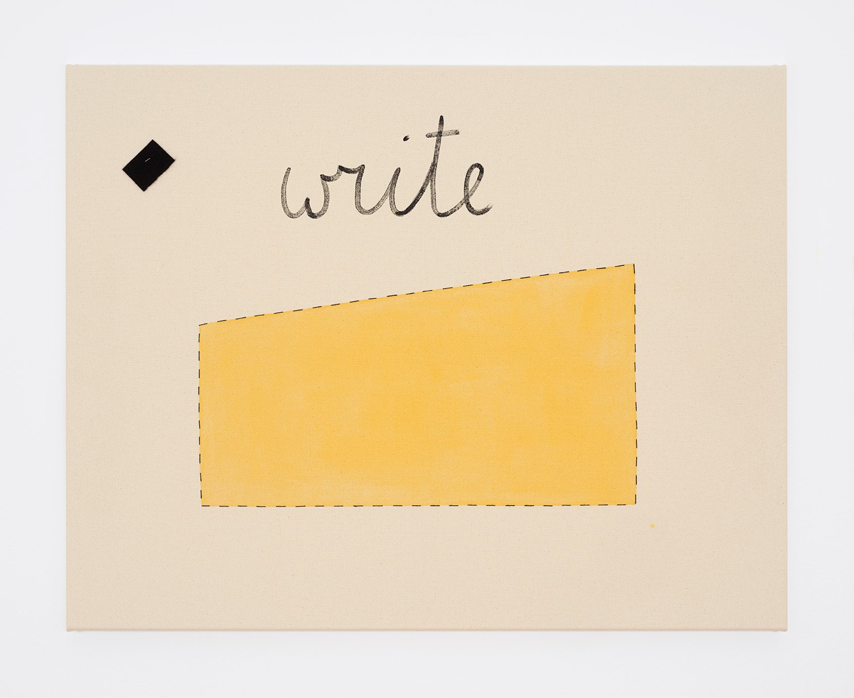 Untitled (write), 2019
Acrylic, new wool & cotton thread on canvas
90 x 115 cm
