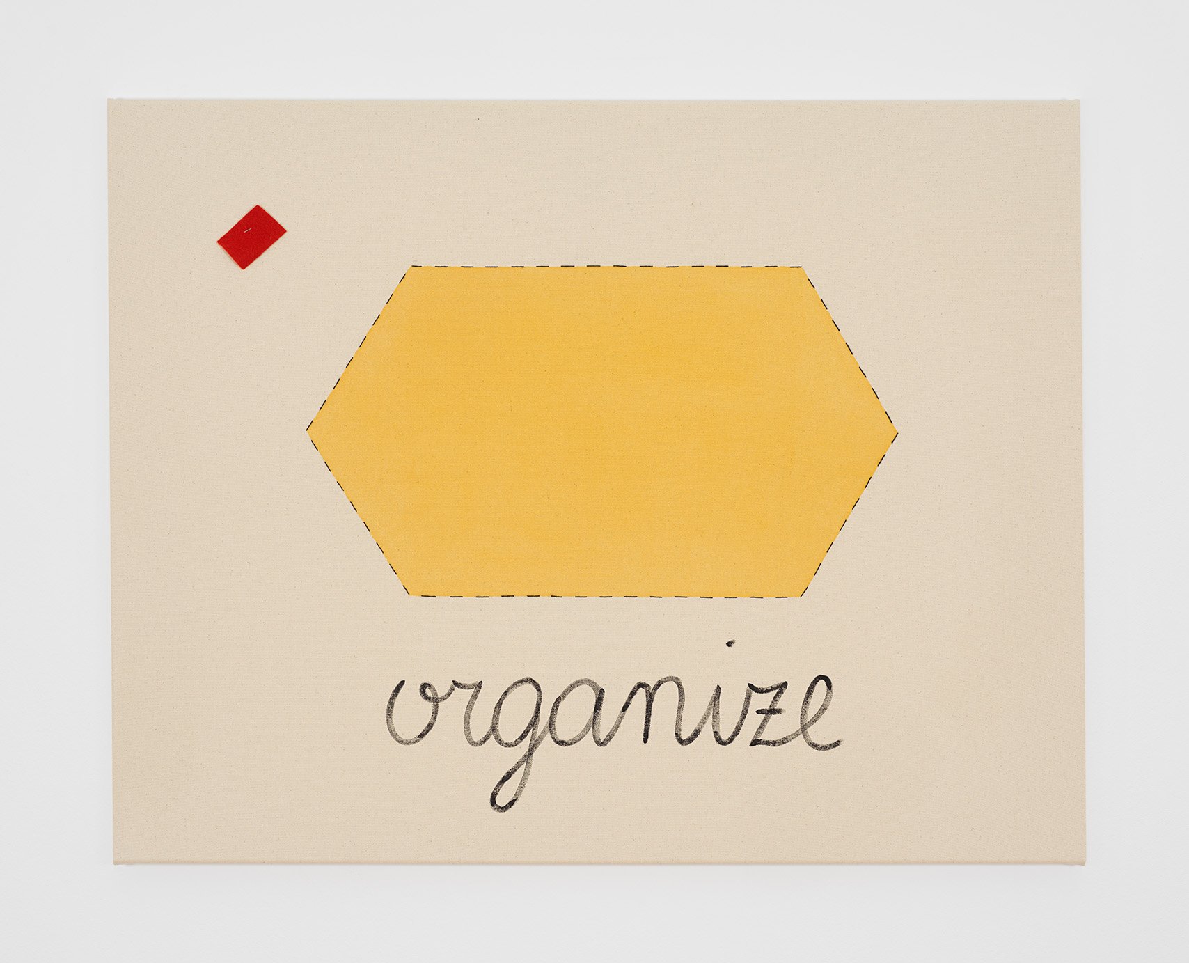 Untitled (organize), 2019
Acrylic, new wool & cotton thread on canvas
90 x 115 cm