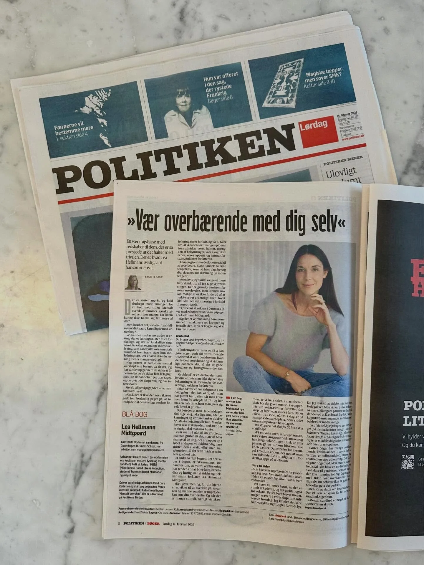 👀 I dagens udgave af @politiken 🧠🌱

Hvis du ogs&aring; gerne vil l&aelig;re mere om at f&aring; (og bibeholde) mentalt overskud i en verden, hvor flere og flere oplever underskud, stress og en krop og et sind i ubalance, s&aring; find min bog &lsq