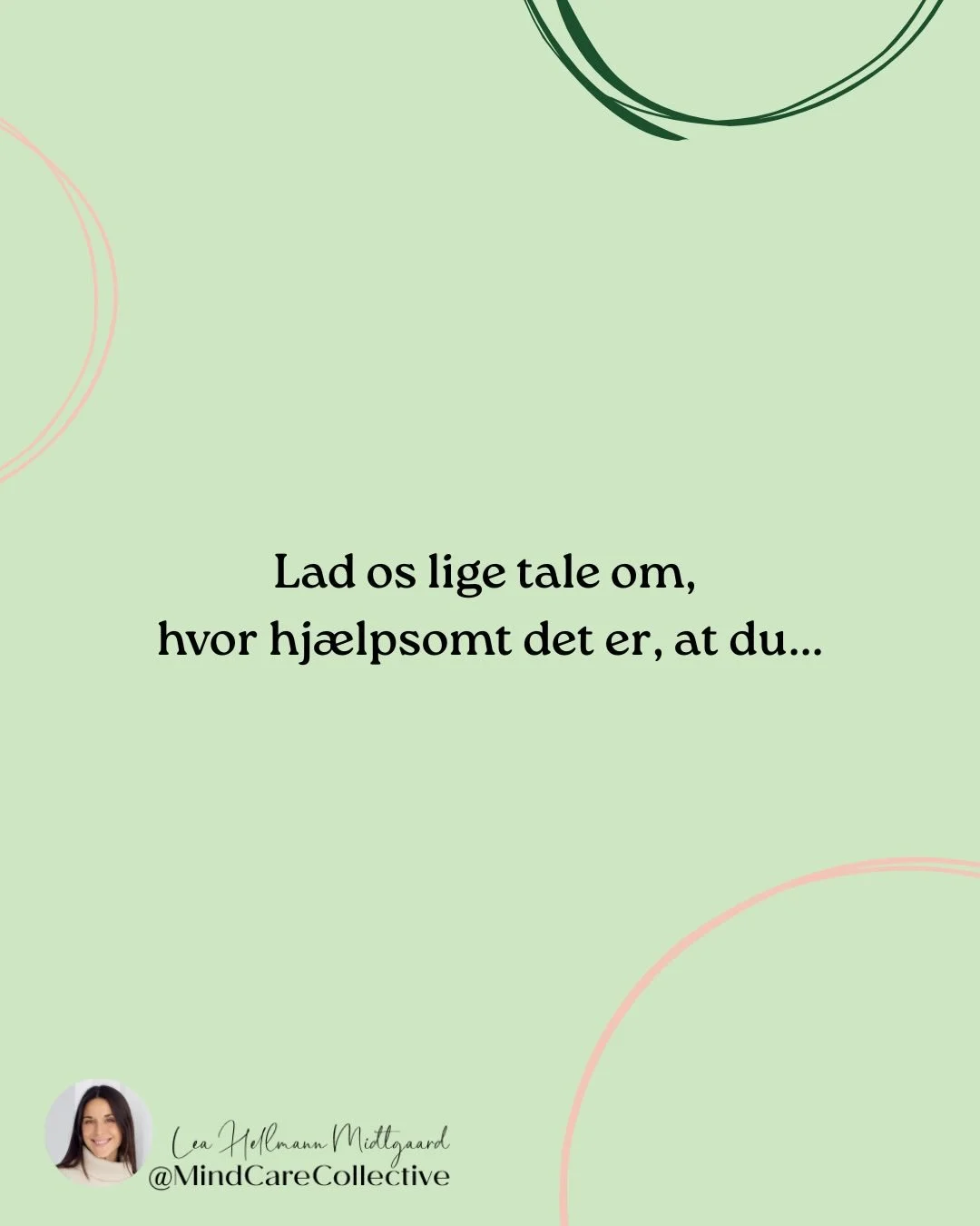 Du kan skrive JA TAK, hvis jeg skal sende dig en PDF med min guidede v&aelig;rdi&oslash;velse. 🌱✨💌

Kh Lea