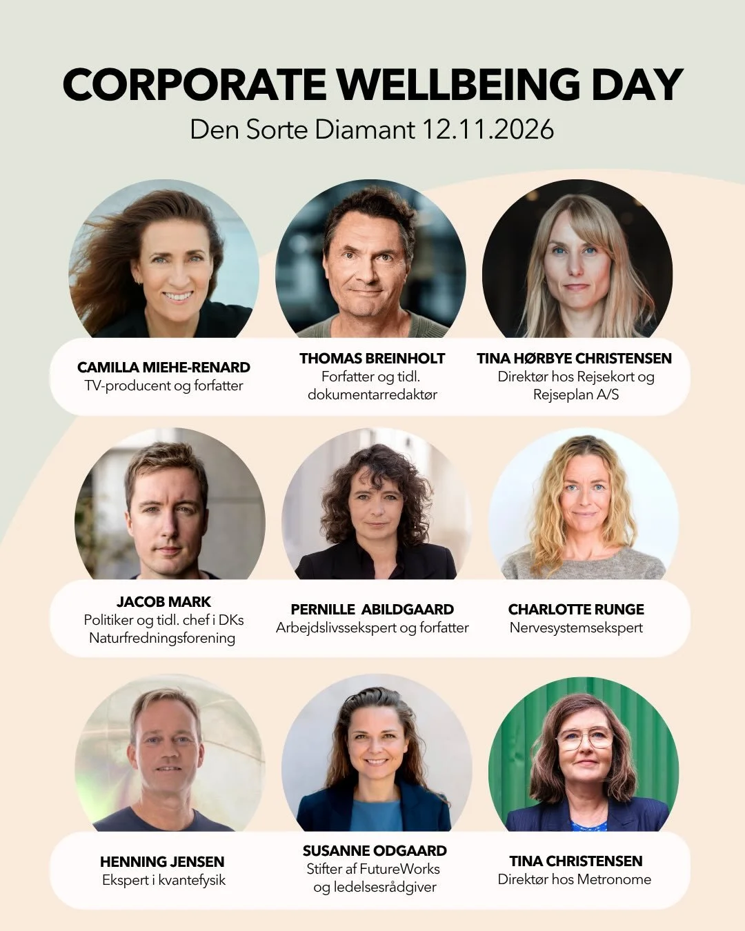 Sidste &aring;r kaldte Casper Kirketerp-M&oslash;ller vores Corporate Wellbeing Day for: &rdquo;M&aring;ske det bedste event, vi har i Danmark, om fremtidens ledelse&rdquo;. 🙏🏼🥲
&nbsp;
I &aring;r &aring;bner vi for tredje gang d&oslash;rene til en