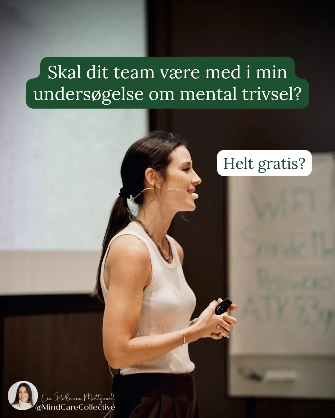 JEG LEDER EFTER ET TEAM I EN VIRKSOMHED, SOM:

➡️ Gerne vil have gratis adgang til et dansk onlineforl&oslash;b om mental sundhed og trivsel p&aring; 8 moduler (7 uger).

➡️ Gerne vil dedikere sig til at lave de (sm&aring;) mentale &oslash;velser, de