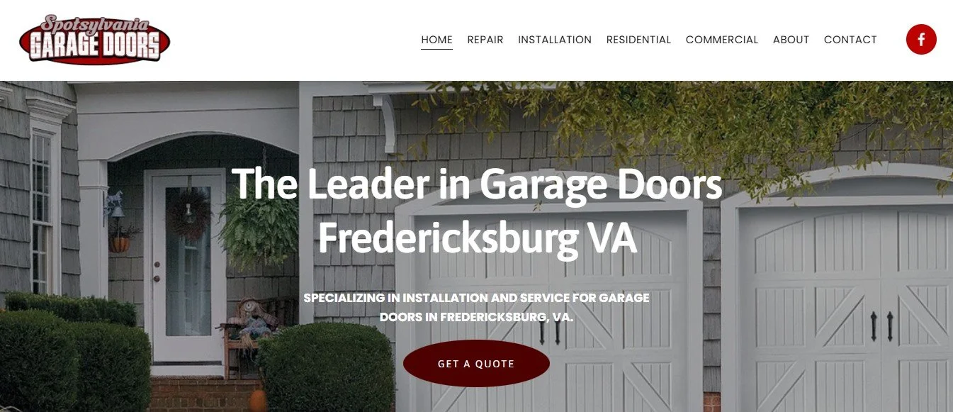 Spotsylvania Garage Doors homepage