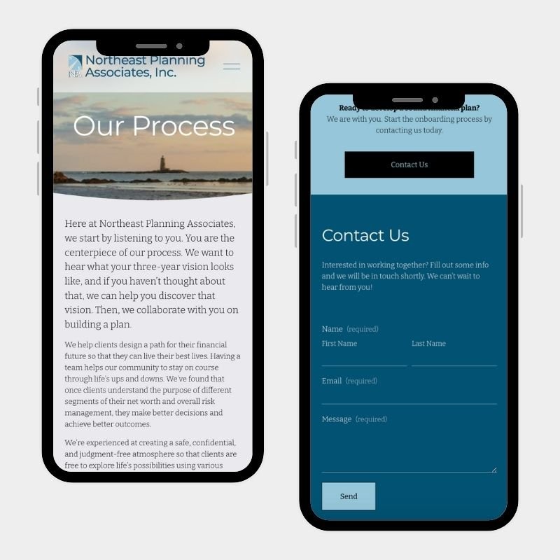 Financial Planner Mobile Website
