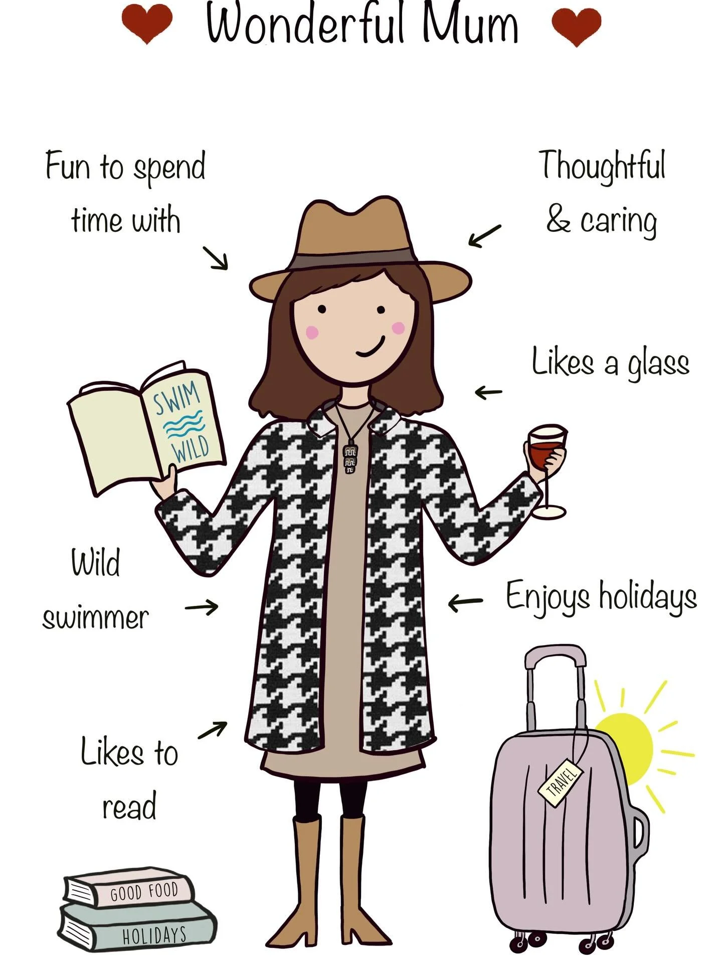 Is your Mum wonderful?! It&rsquo;s Mothers Day on Sunday 15th March eek! I&rsquo;m accepting Mothers Day orders up until the 15th of February. Use code YAY10 to get 10% off a &lsquo;Wonderful You&rsquo; or Family Doodle and make your mum smile 💕🌈