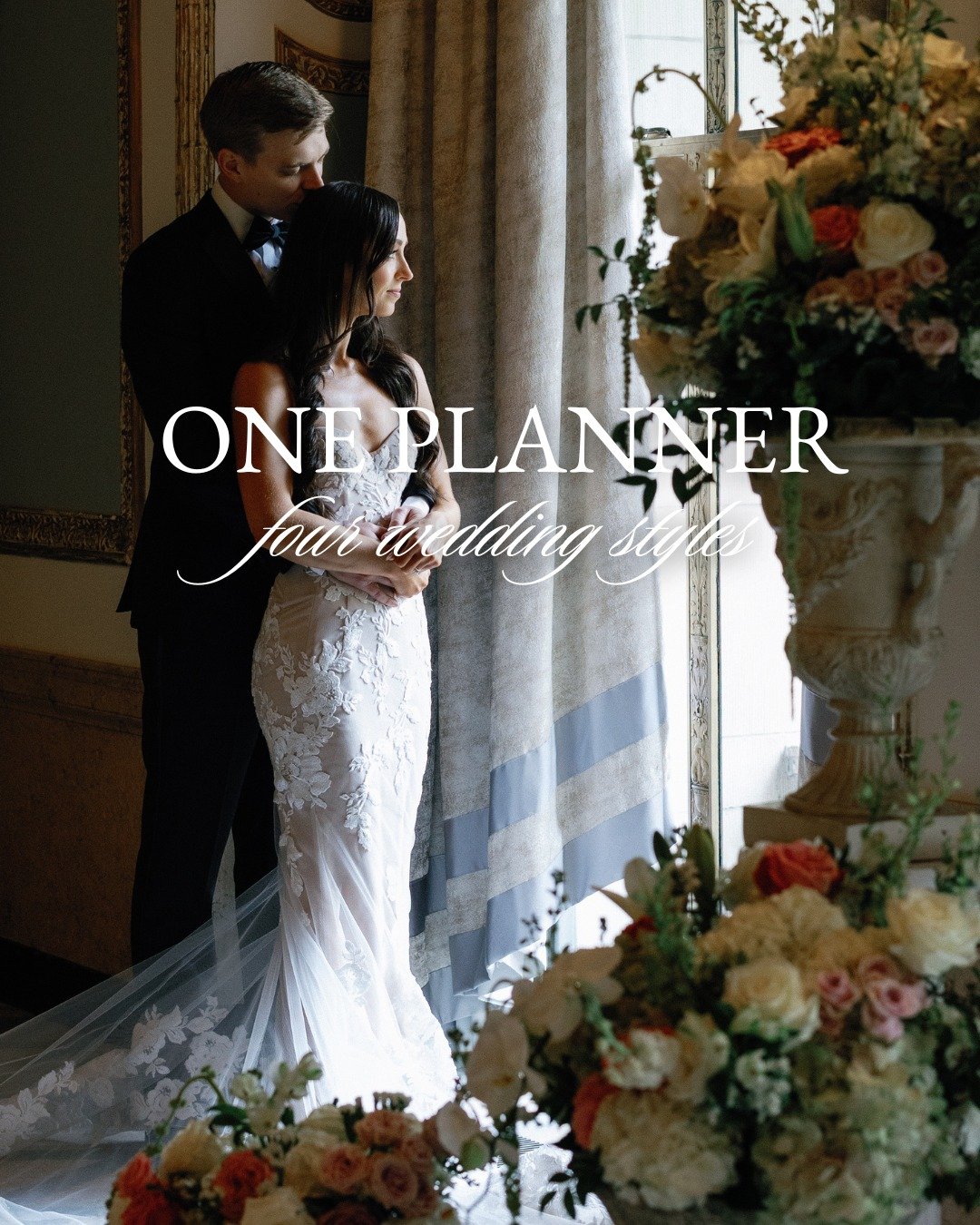 Four different weddings, same planner.

Every couple comes to us with a vision that&rsquo;s totally their own, and that&rsquo;s what makes this work so rewarding. Some weddings are inspired by the season, some by the venue, some by a color palette&md