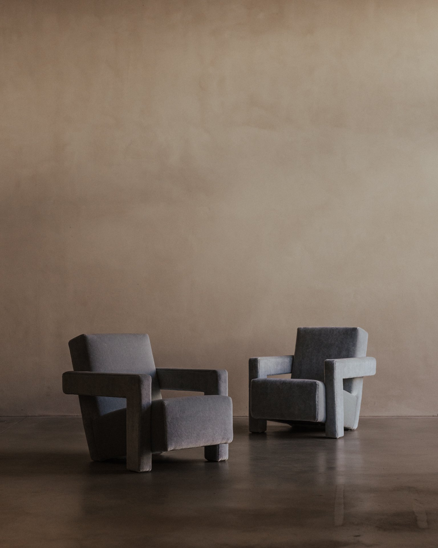 Pair of Utrecht Armchairs by Gerrit Thomas Rietveld for Cassina, Powder Blue