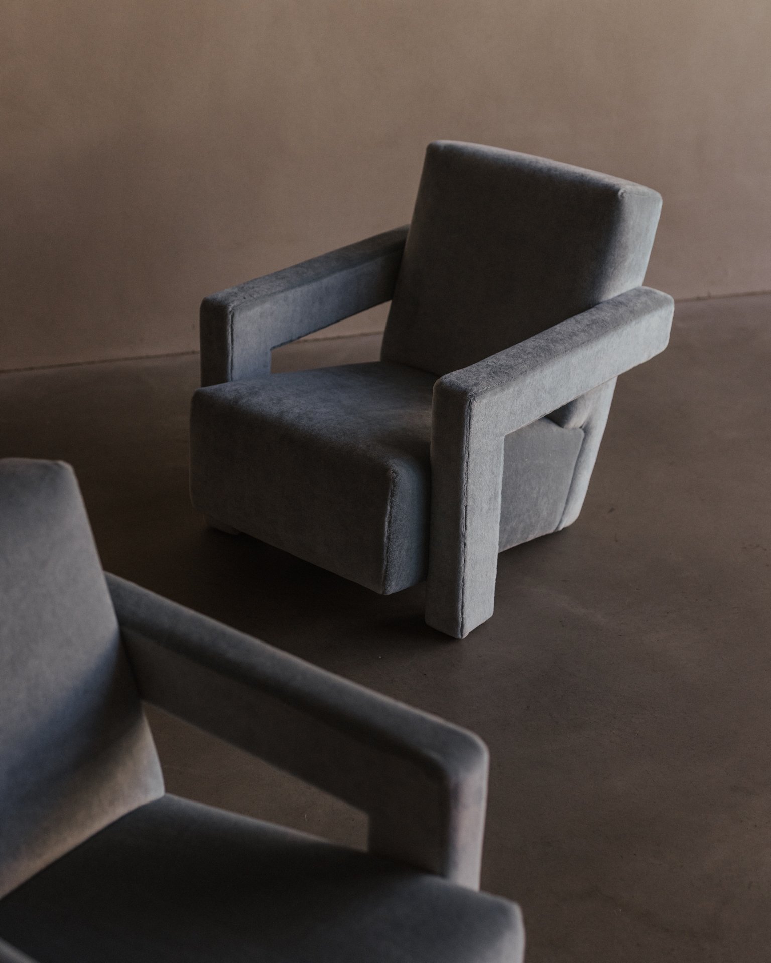 Pair of Utrecht Armchairs by Gerrit Thomas Rietveld for Cassina, Powder Blue