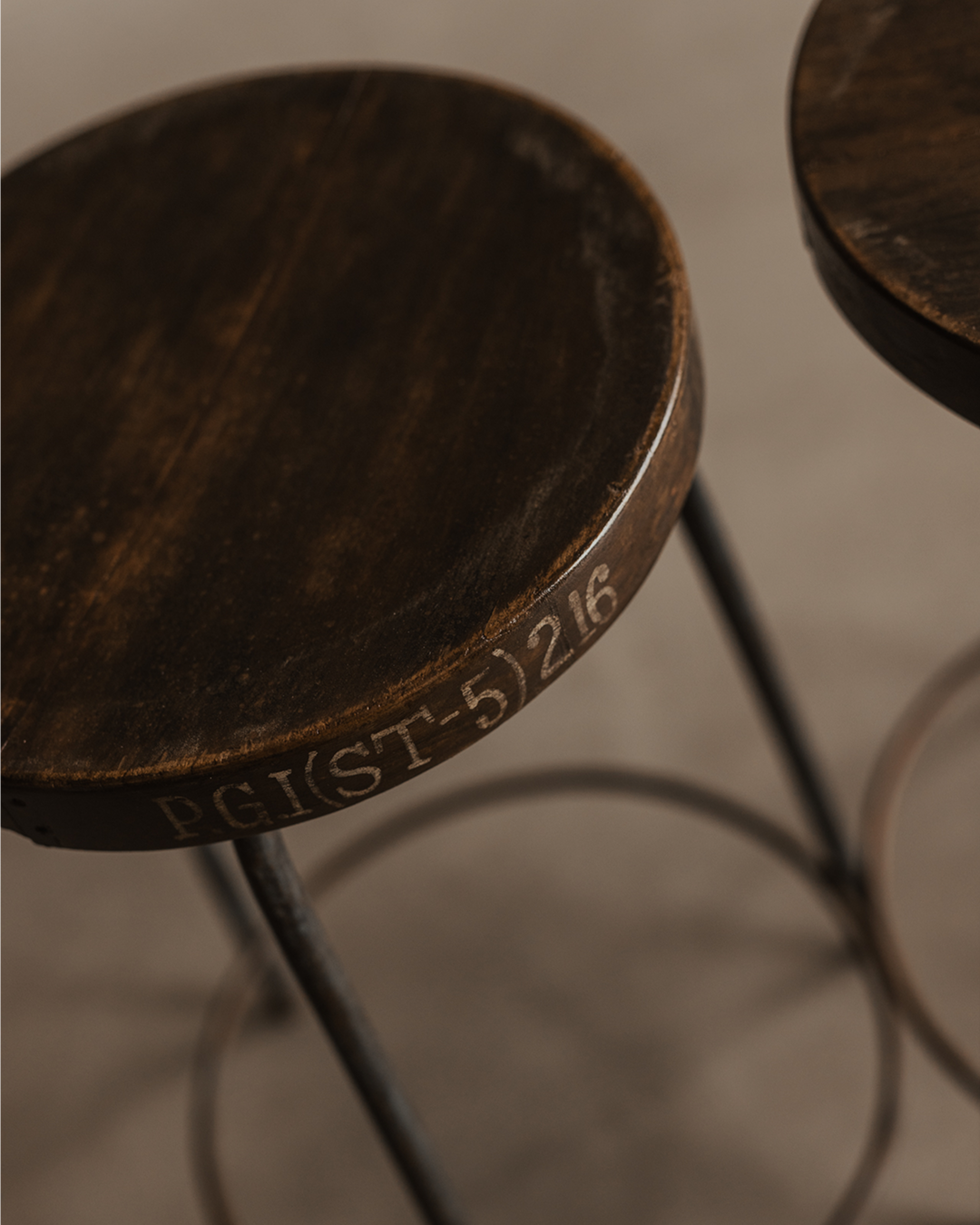 Close-up of original P.G.I (ST-5) marking indicating Chandigarh Post Graduate Institute provenance.