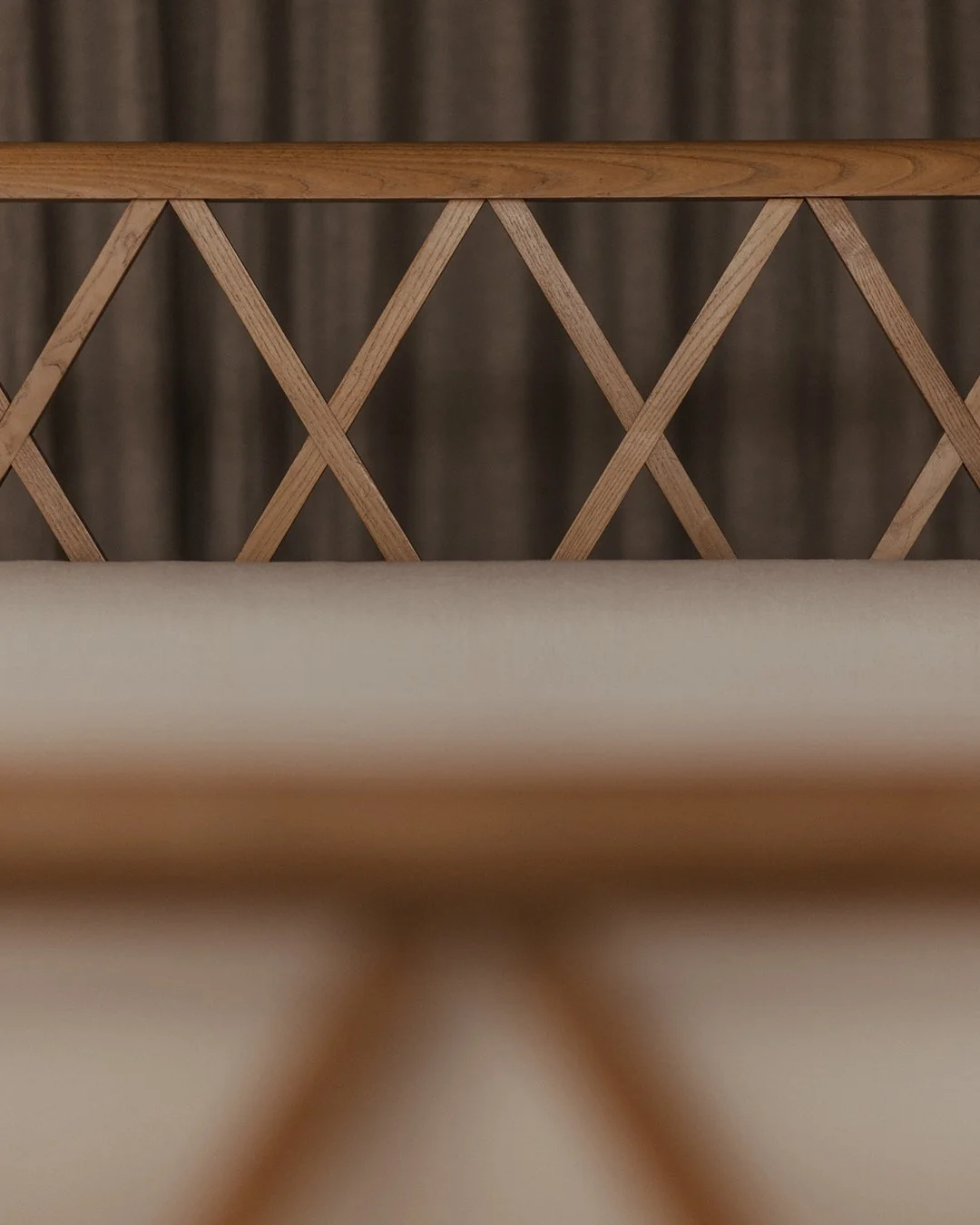 "lit croissilion" or "lit simple" oak daybed from Oran, Algeria, with croissilion headboards attributed to Jean Royère