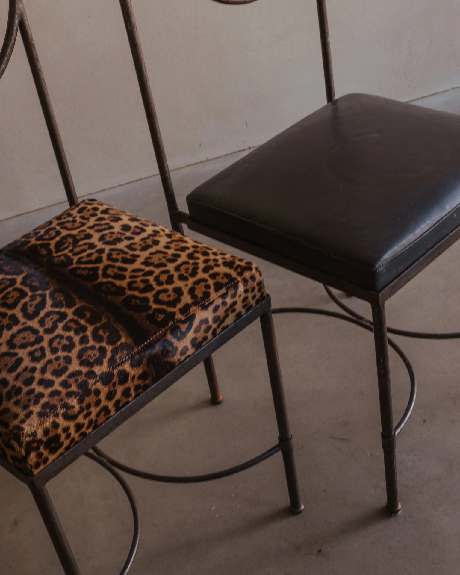Postmodern Luigi Serafini Suspiral chair with leopard-print seat