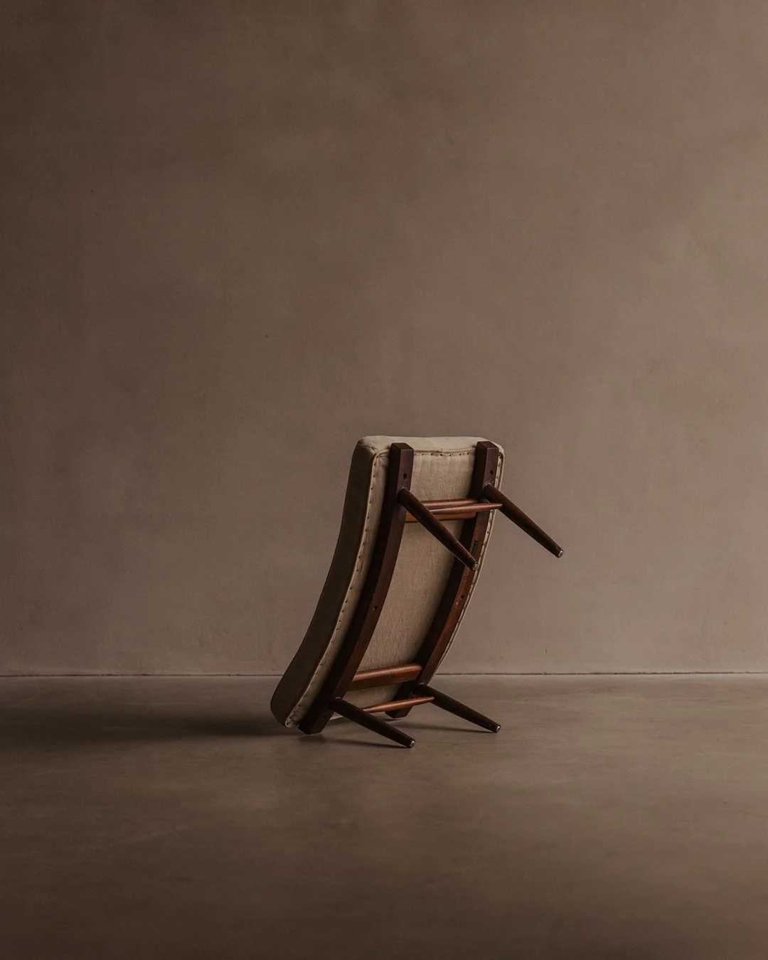 George Nakashima vintage Footstool Poof Ottoman Widdicomb Furniture Company George Nakashima underside view.jpg