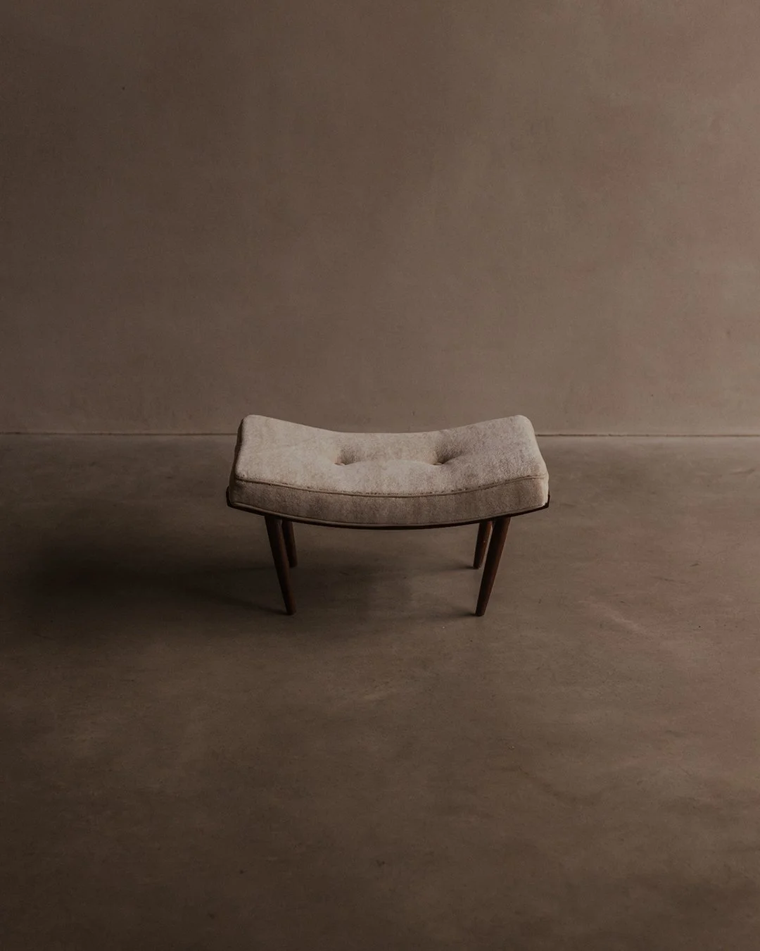 George Nakashima vintage Footstool Poof Ottoman Widdicomb Furniture Company George Nakashima side view.jpg