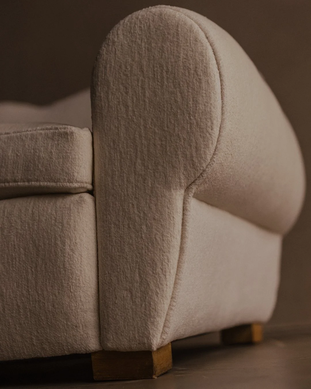 French Art Deco chairs in chenille, echoing Frances Elkins and Jean-Michel Frank