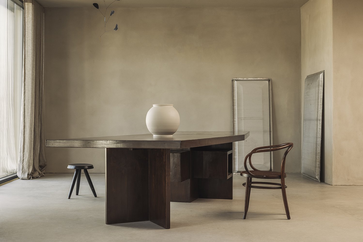Original Le Corbusier Minister s Desk designed for Chandigarh - LC-TAT-07-A - Ministers desk teak Large Desk c 1954 - 55