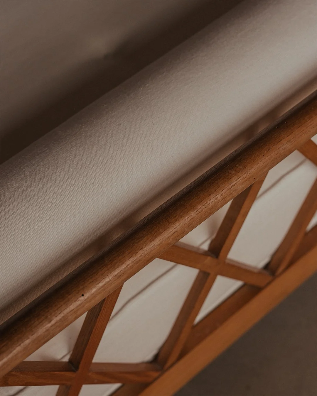 "lit croissilion" or "lit simple" oak daybed from Oran, Algeria, with croissilion headboards attributed to Jean Royère