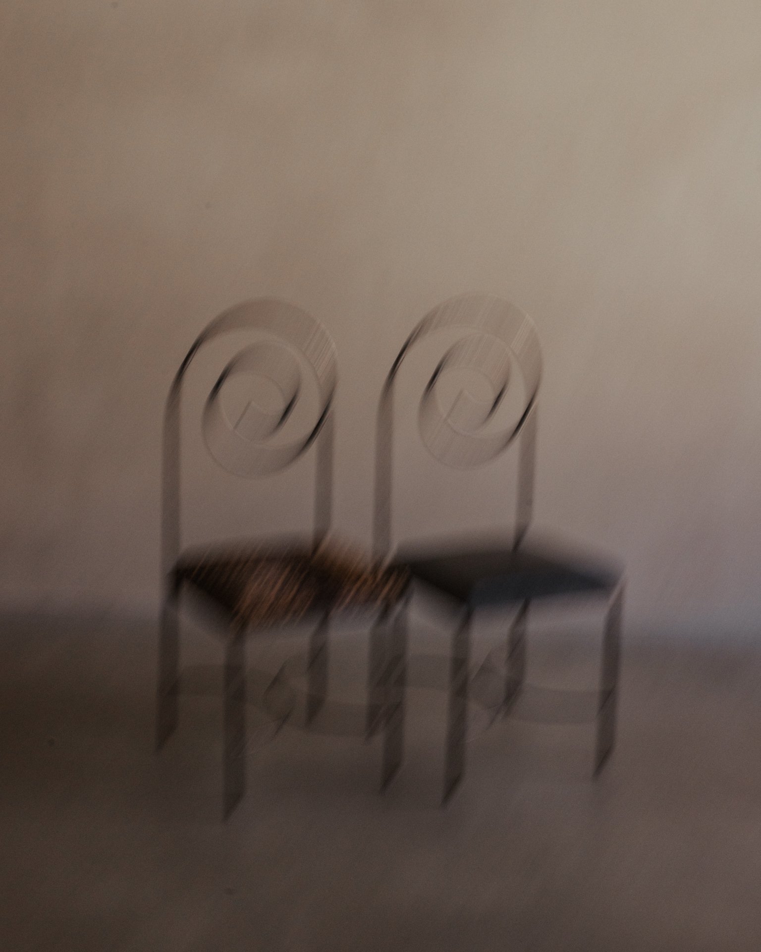 Postmodern Luigi Serafini Suspiral chair with leopard-print seat