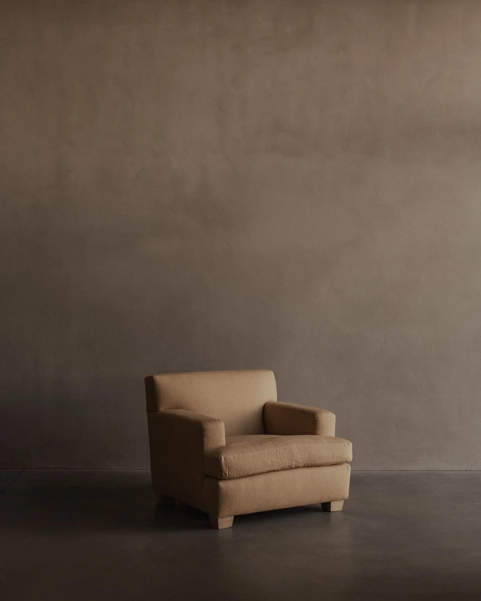 Pair of Club Armchairs after Jean-Michel Frank and Adolphe Chanaux, Butter Yellow Belgian Linen Giorgio Armani Peter Marino