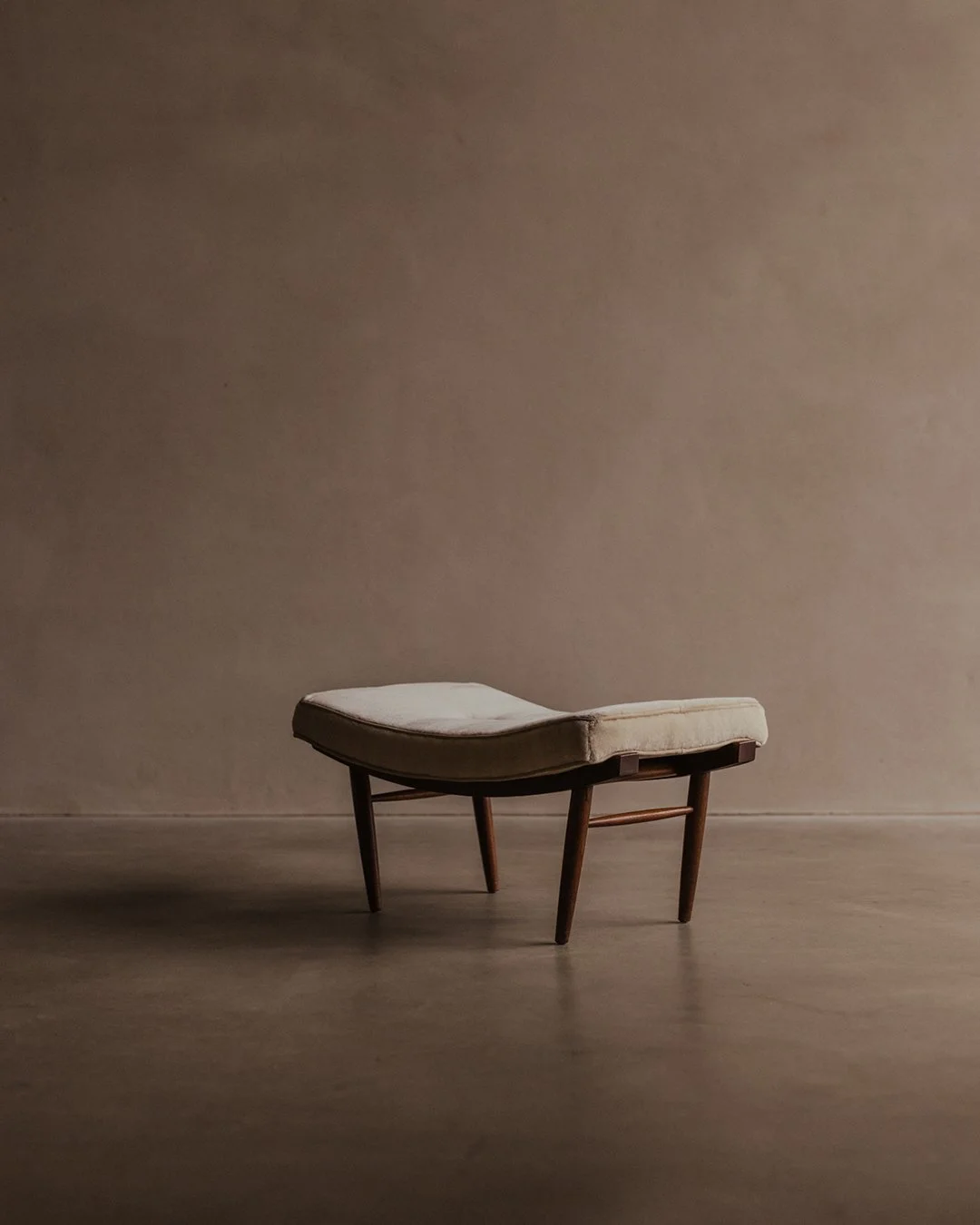 George Nakashima vintage Footstool Poof Ottoman Widdicomb Furniture Company George Nakashima side view.jpg